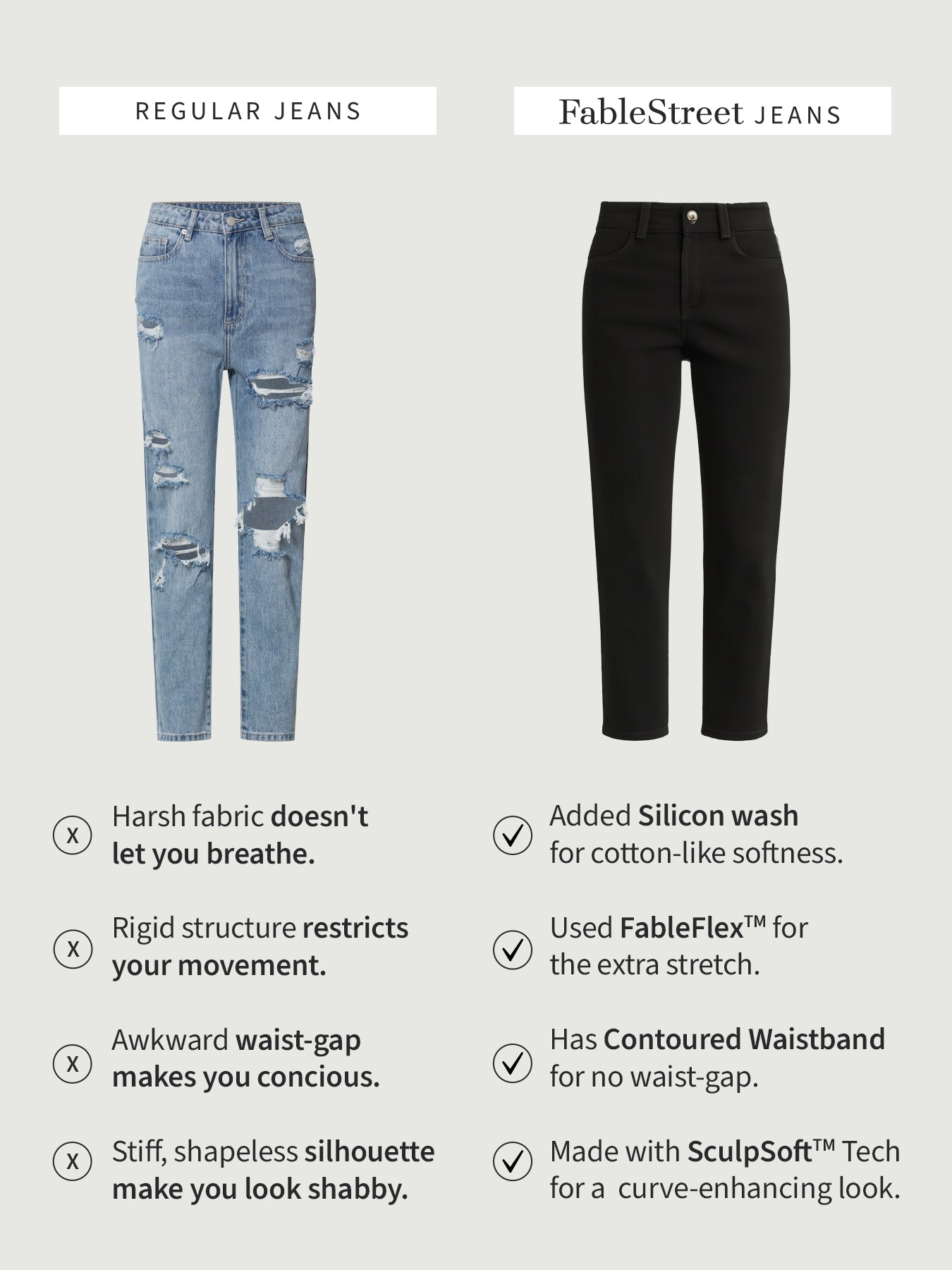 Wide Leg Jeans - Black