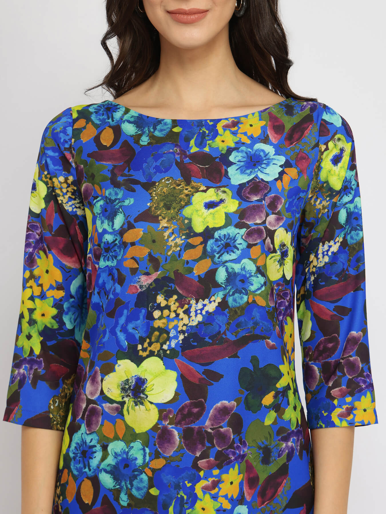 Floral Shift Dress - Blue