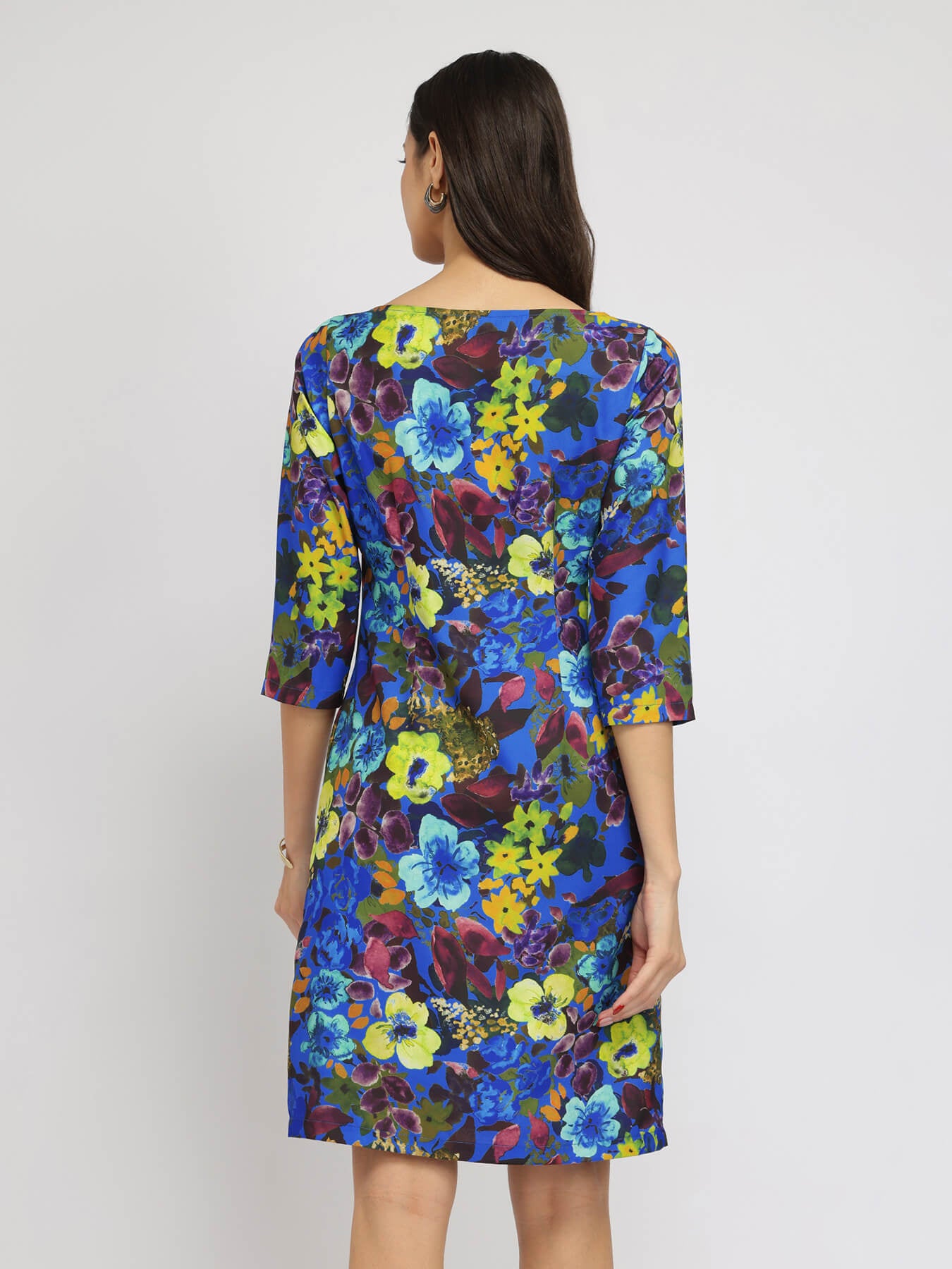 Floral Shift Dress - Blue