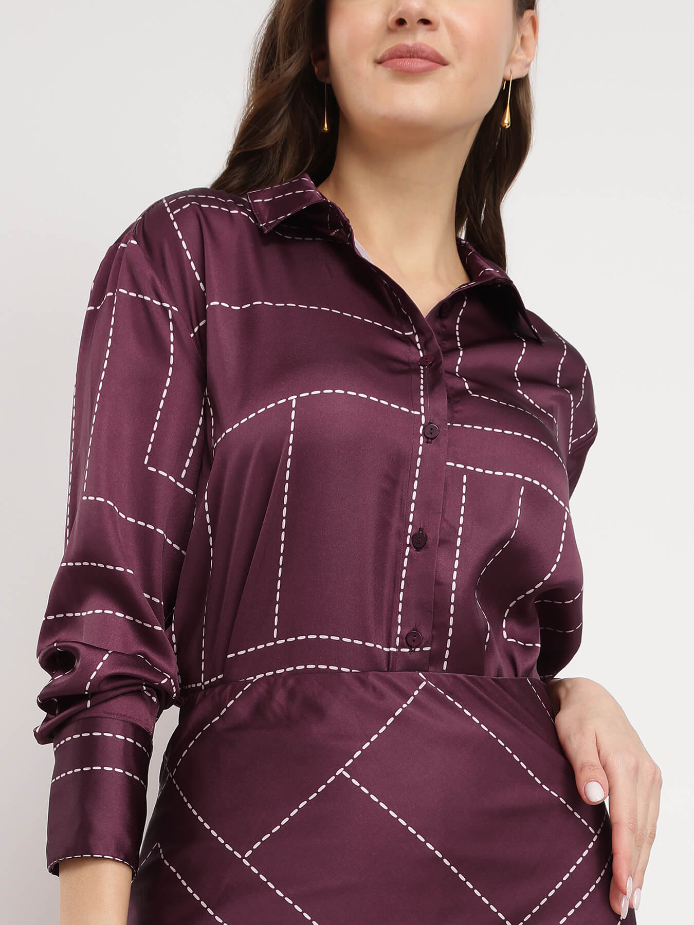 Dash and Dot Co-ord - Maroon