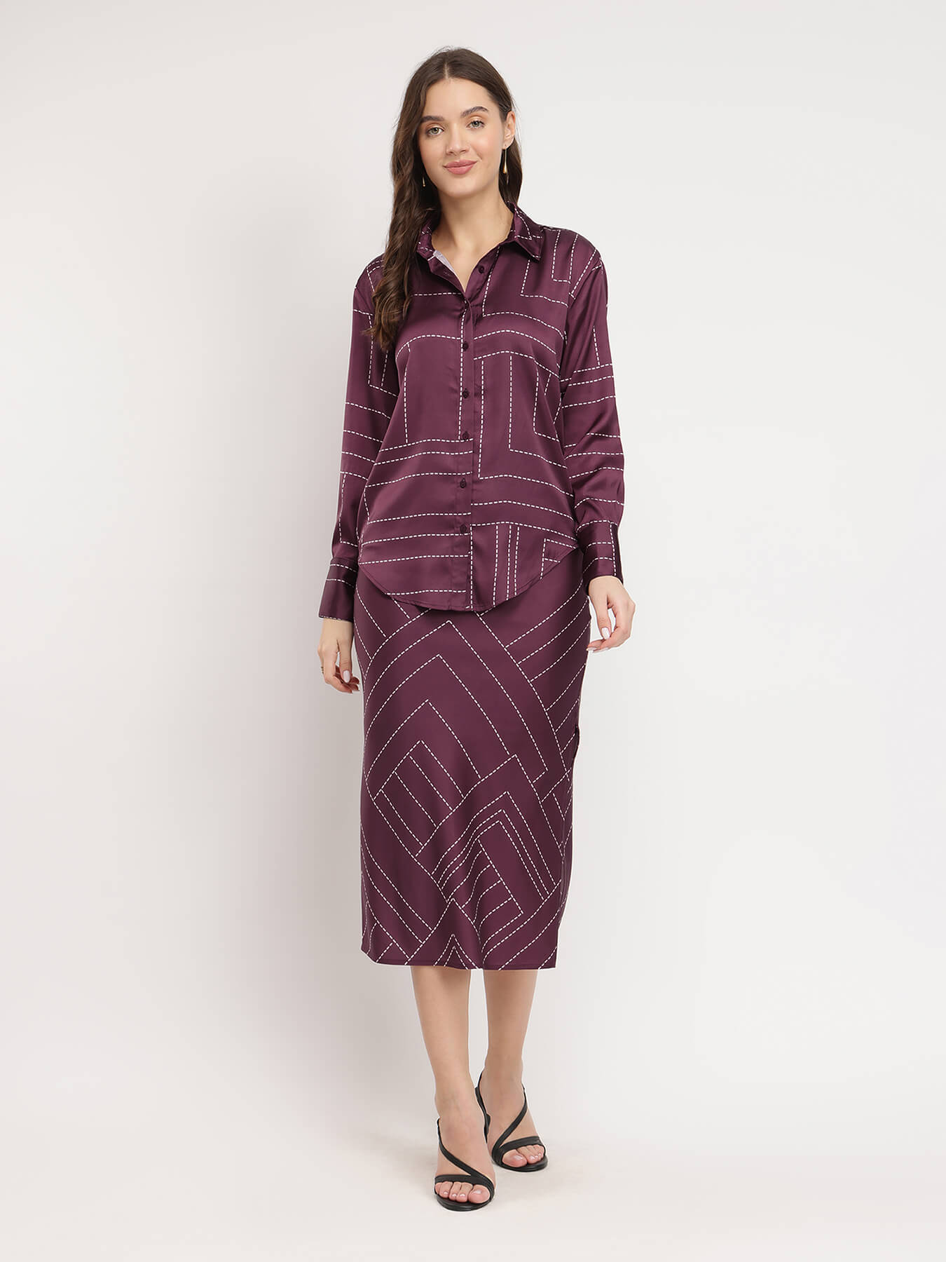 Dash and Dot Co-ord - Maroon