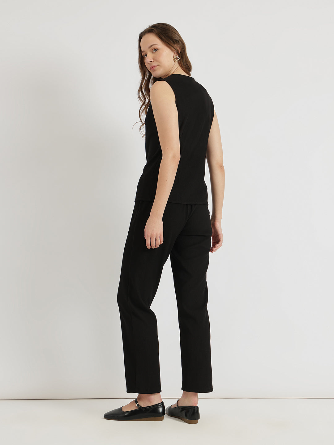 Linen Waistcoat Co-ord - Black