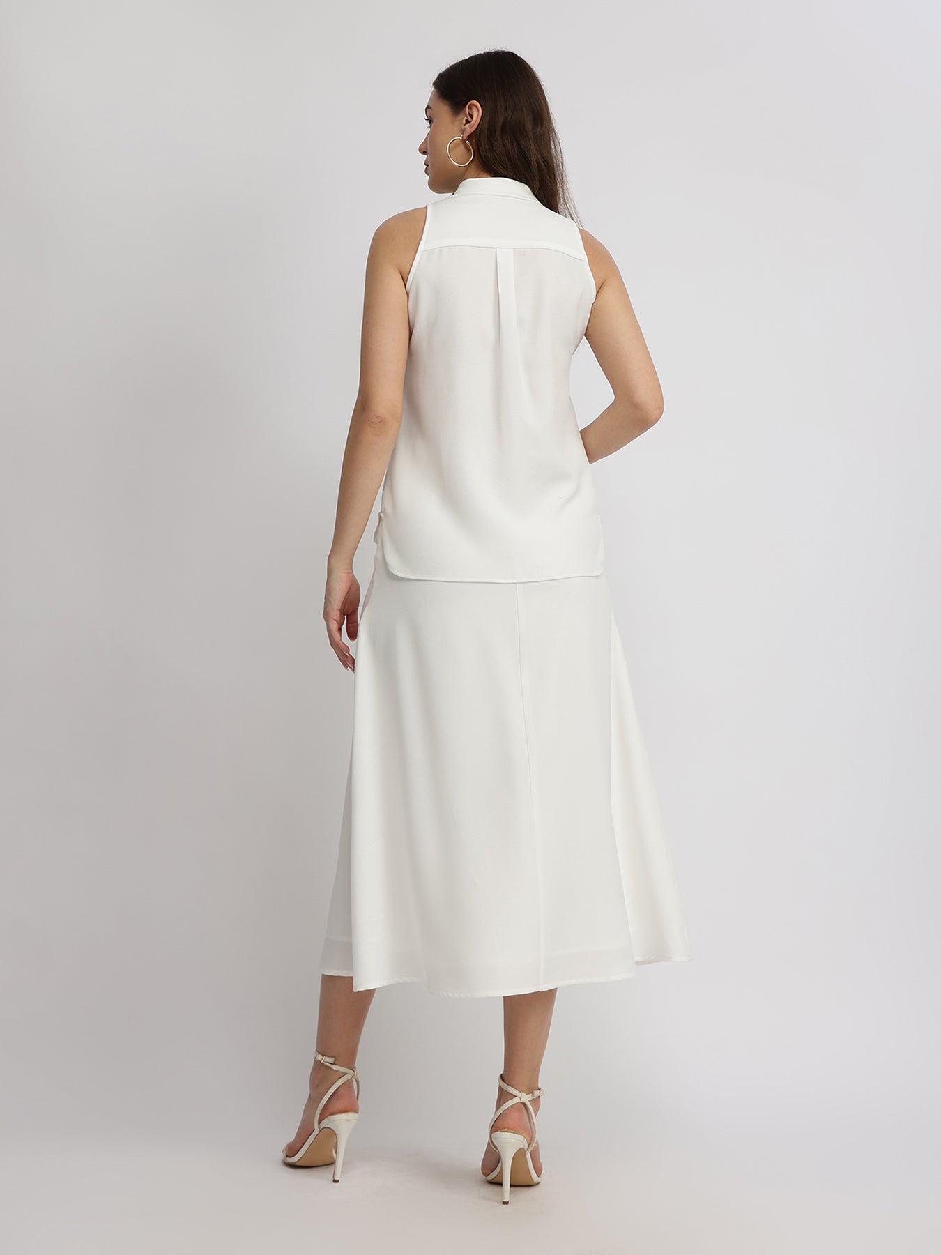 Pleated Skirt Co-ord - White