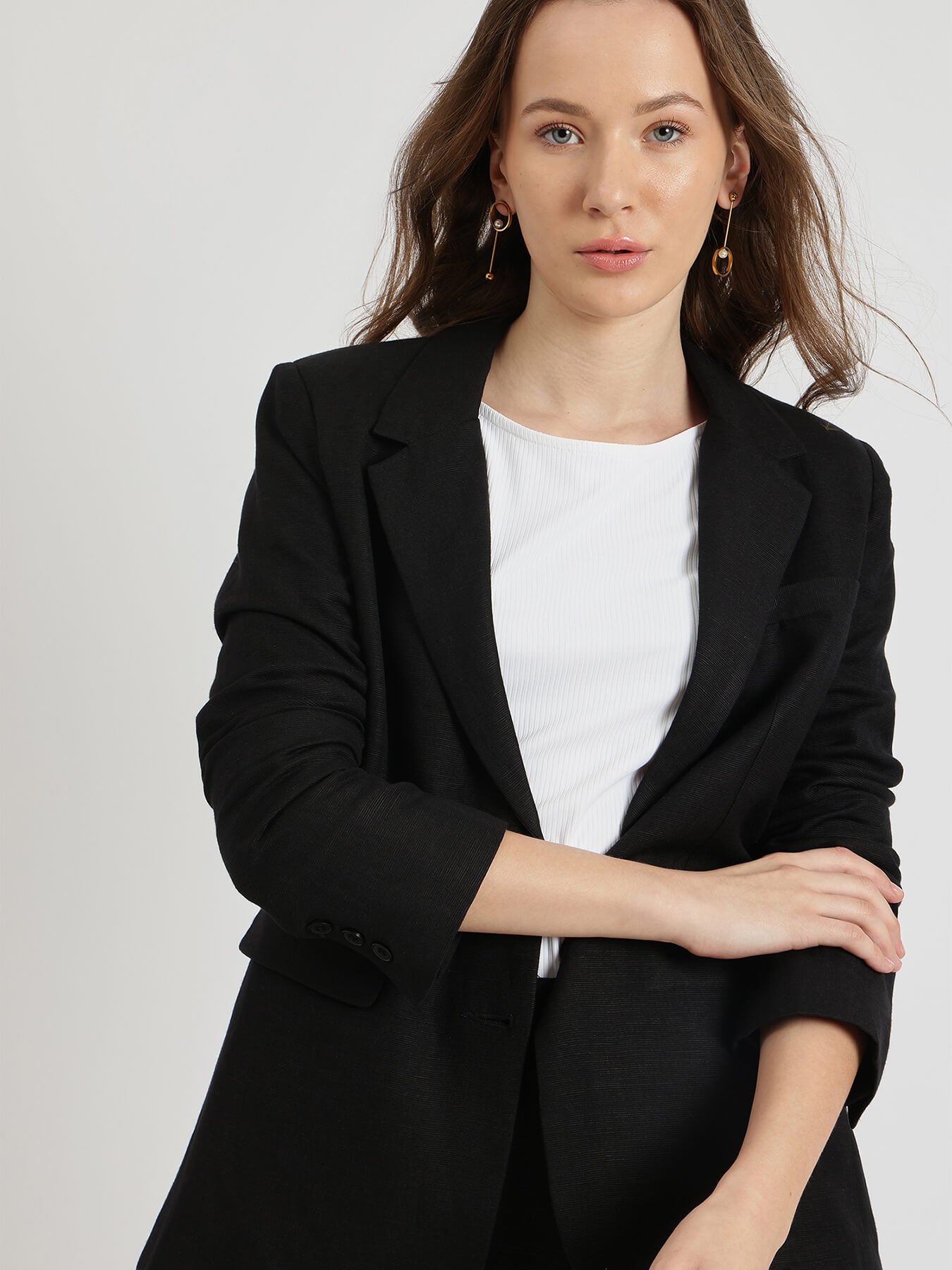 Linen Blazer Co-ord - Black