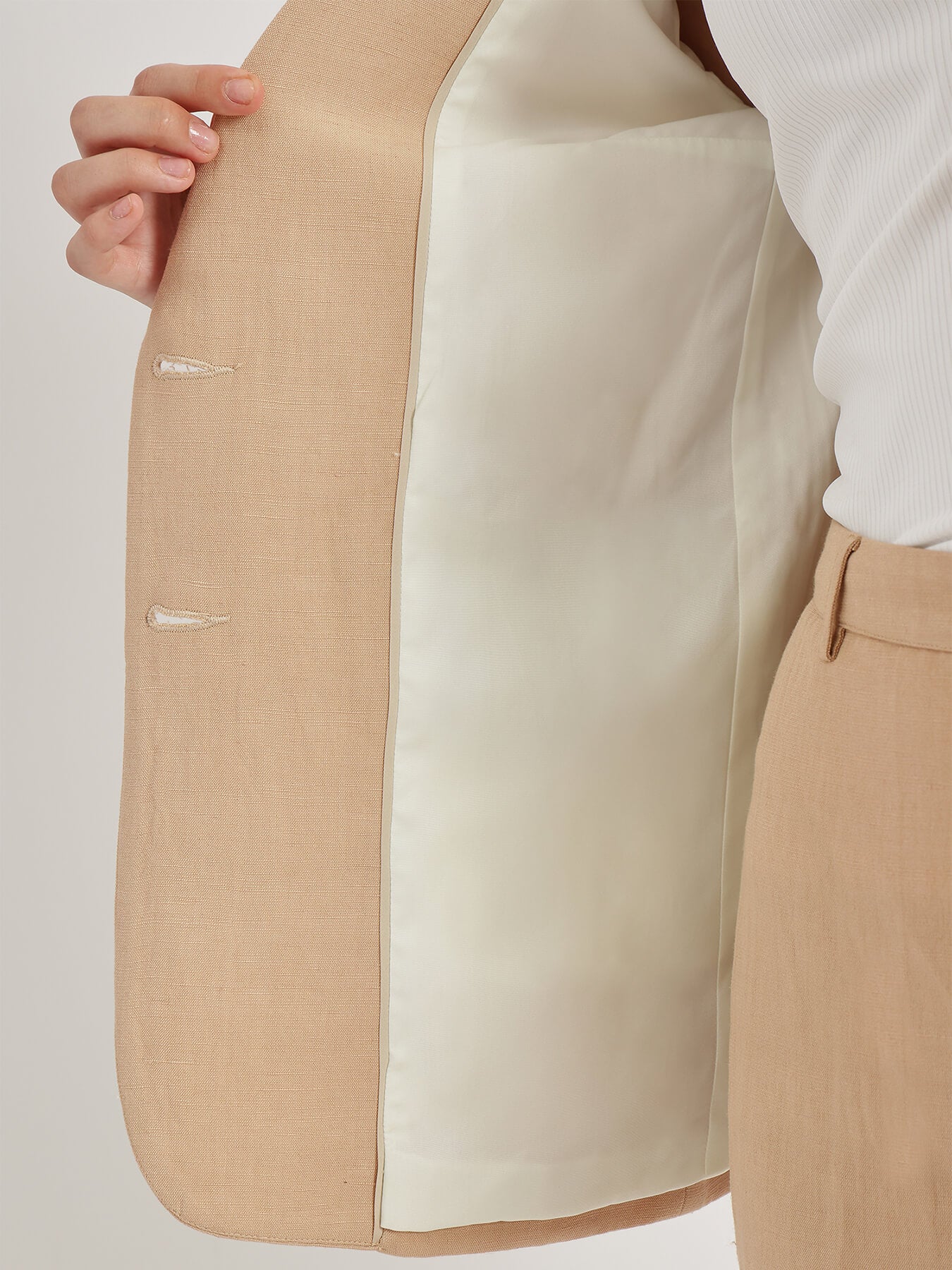Linen Blazer Co-ord - Beige