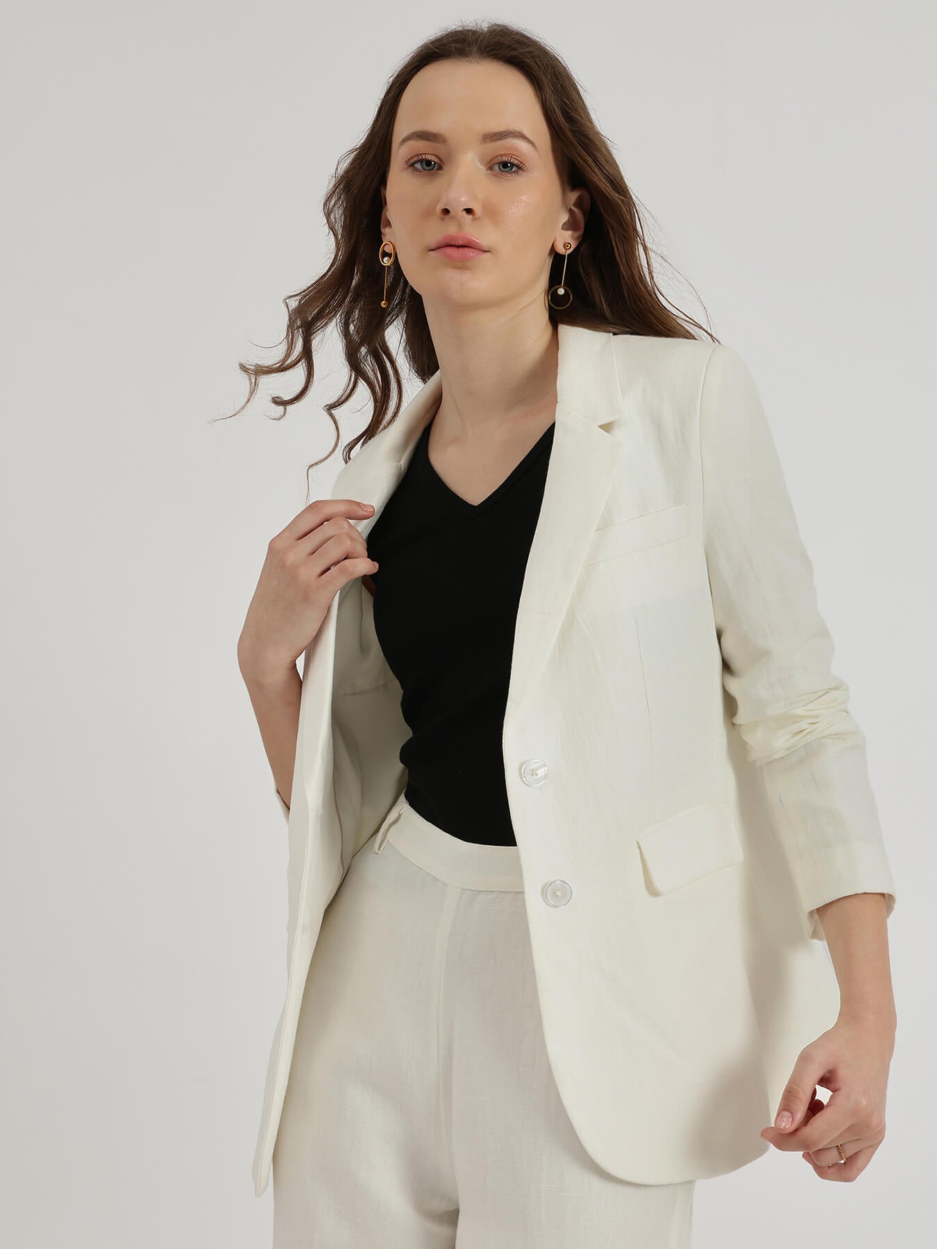 Linen Blazer Co-ord - Off White