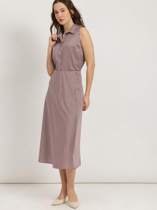 Shirt and Flared Skirt Co-ord - Dusty Pink