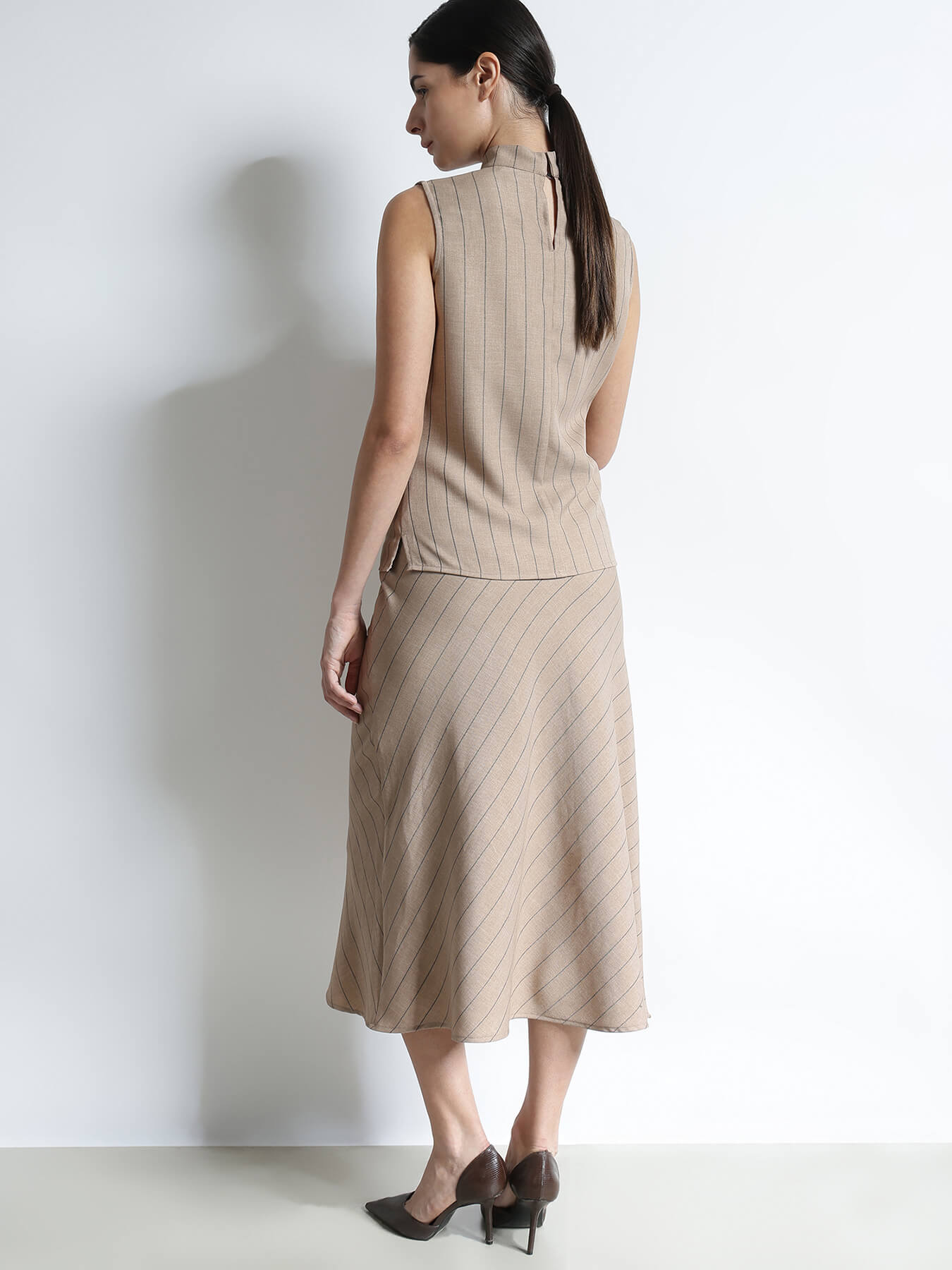 Top and A-line Skirt Co-ord- Brown