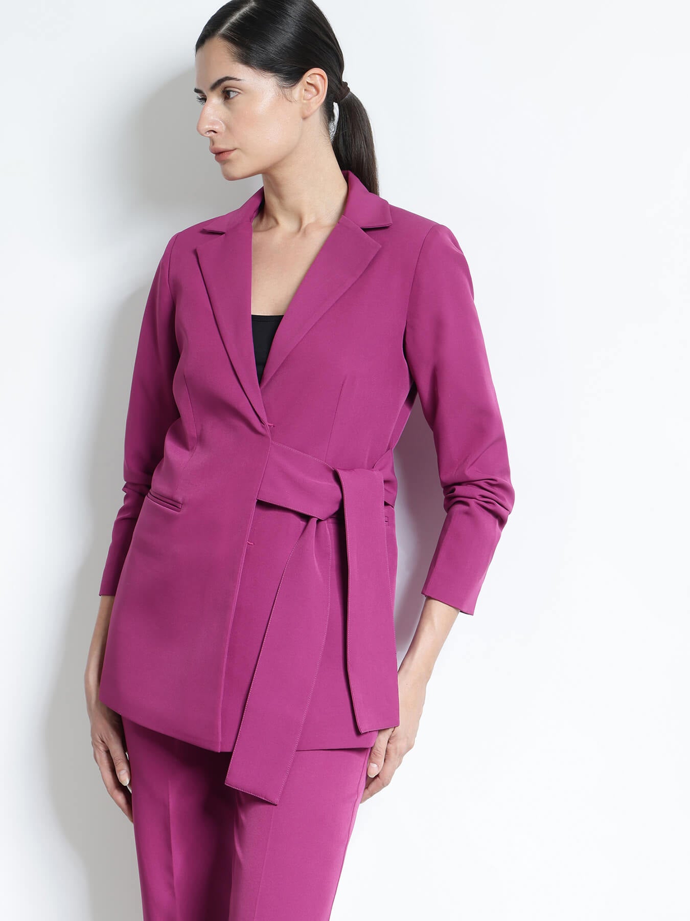 Waistcoat and Straight Fit Trousers Co-ord - Purple