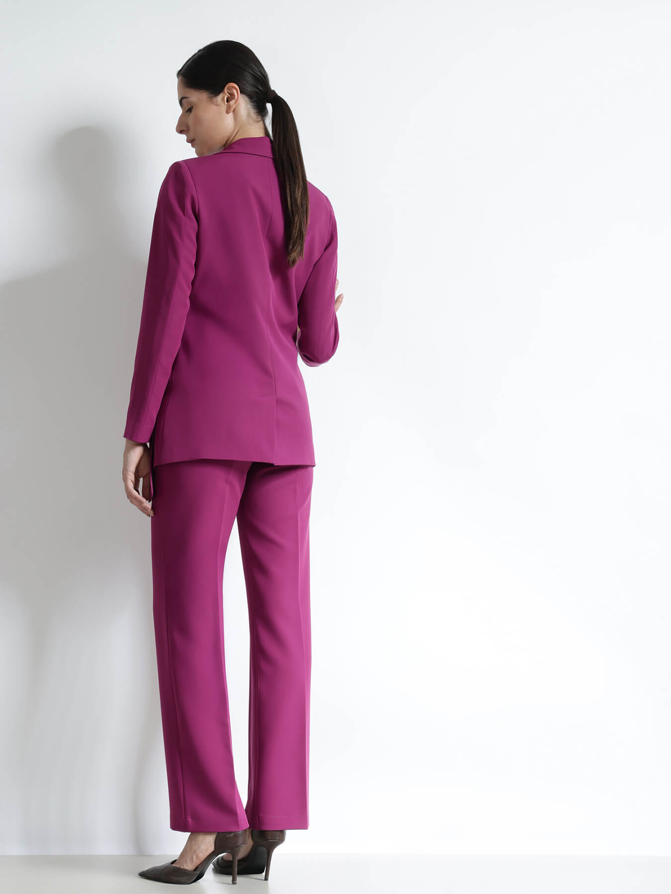 Waistcoat and Straight Fit Trousers Co-ord - Purple