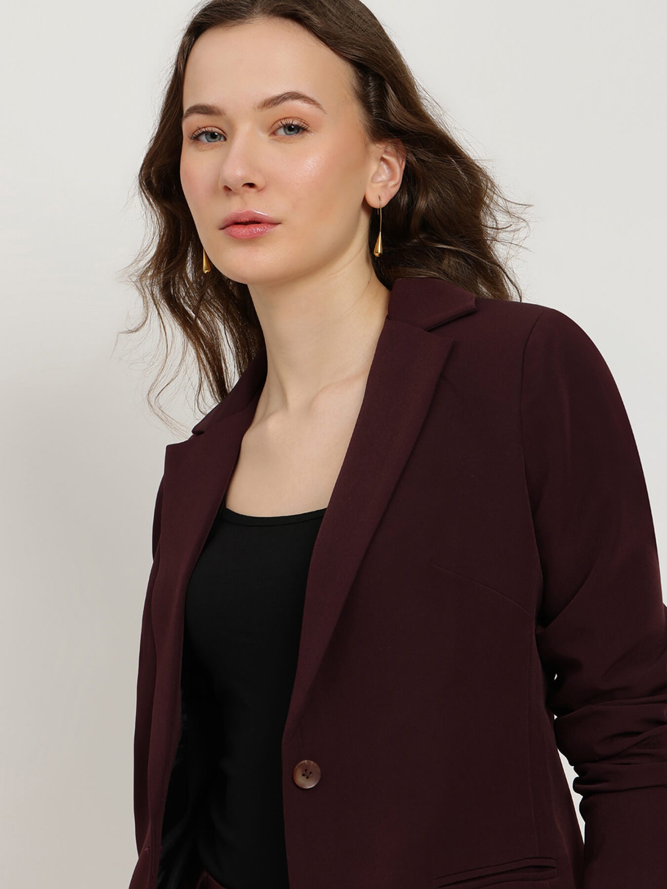 Blazer And Trousers Coord - Wine