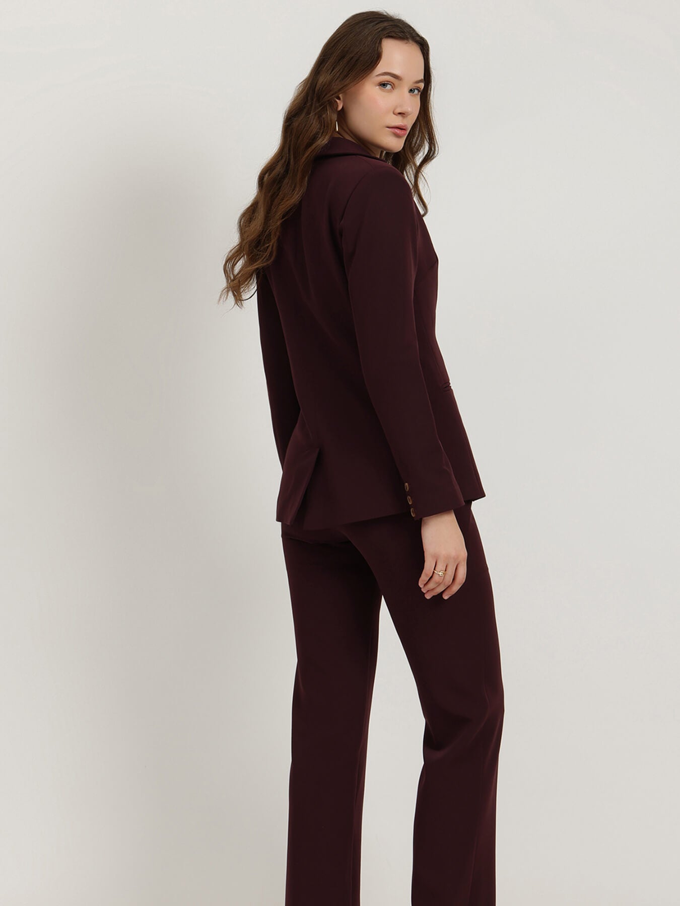 Blazer And Trousers Coord - Wine