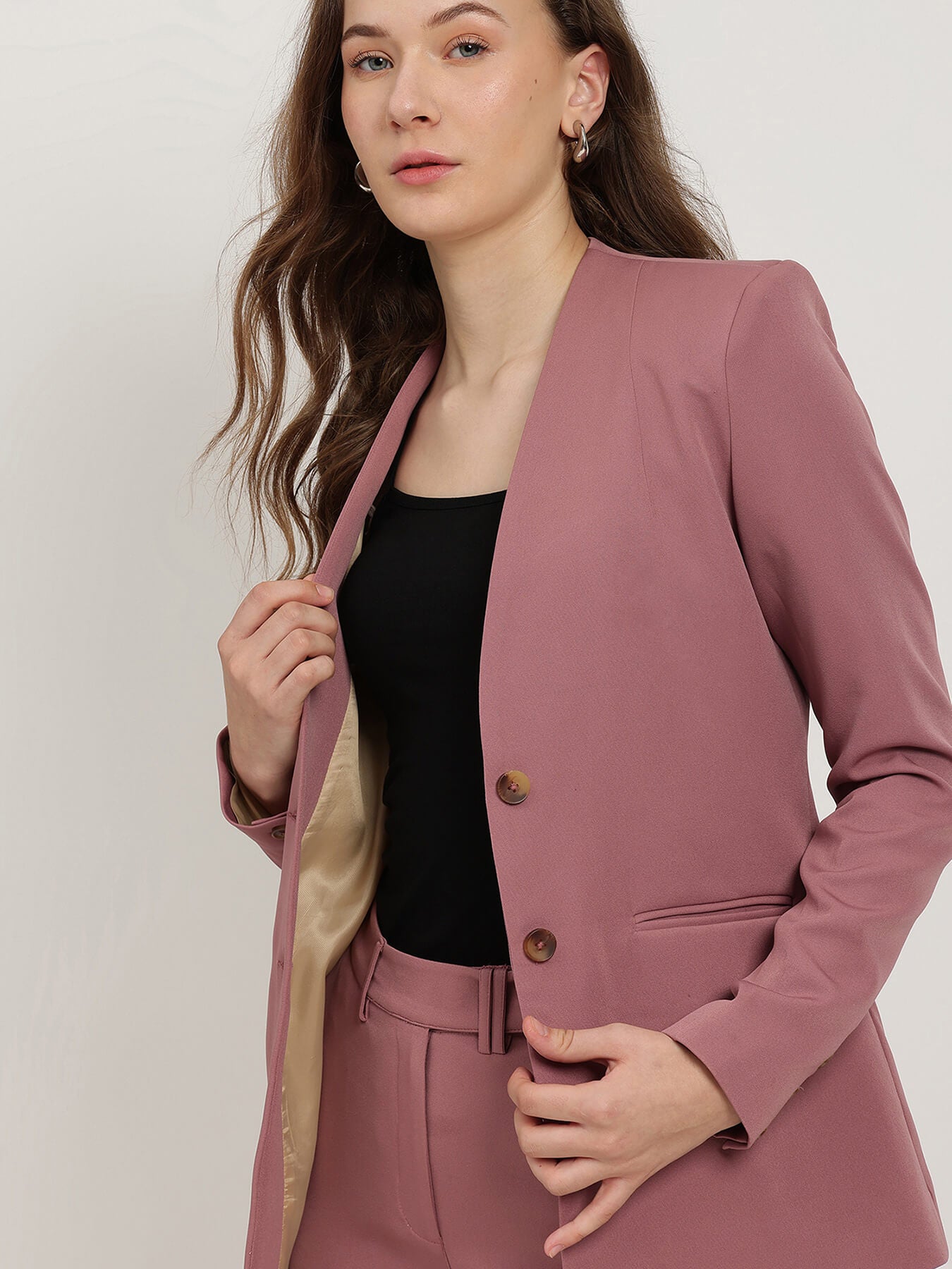 Blazer and Trousers Co-ord - Dusty Pink