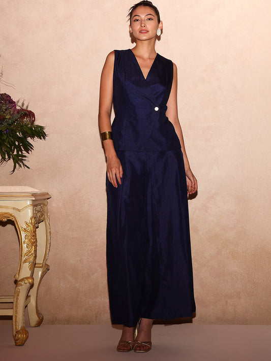 Waistcoat & Trousers Co-ord Set -  Navy Blue