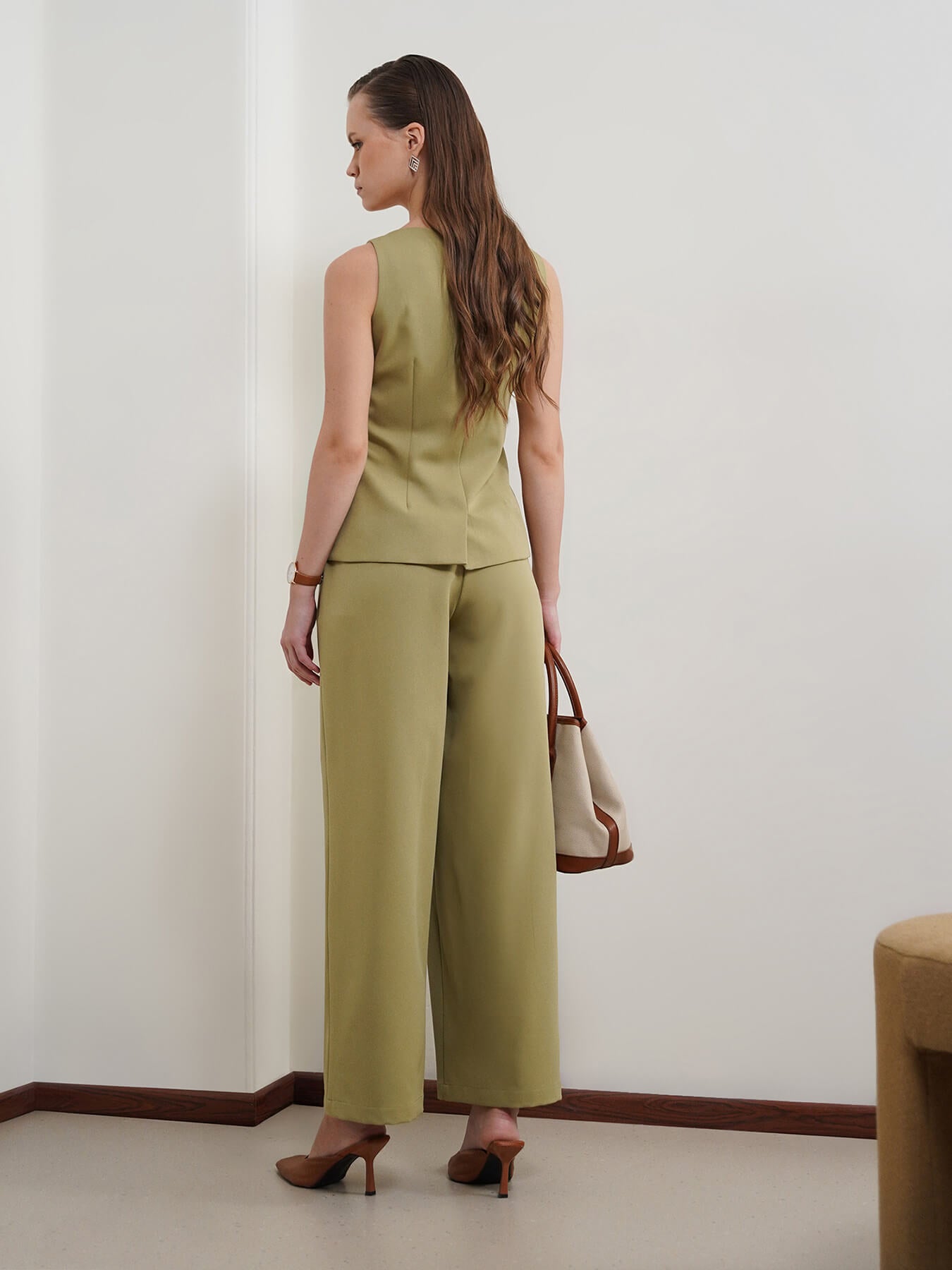 Waistcoat and Trousers Coord - Olive