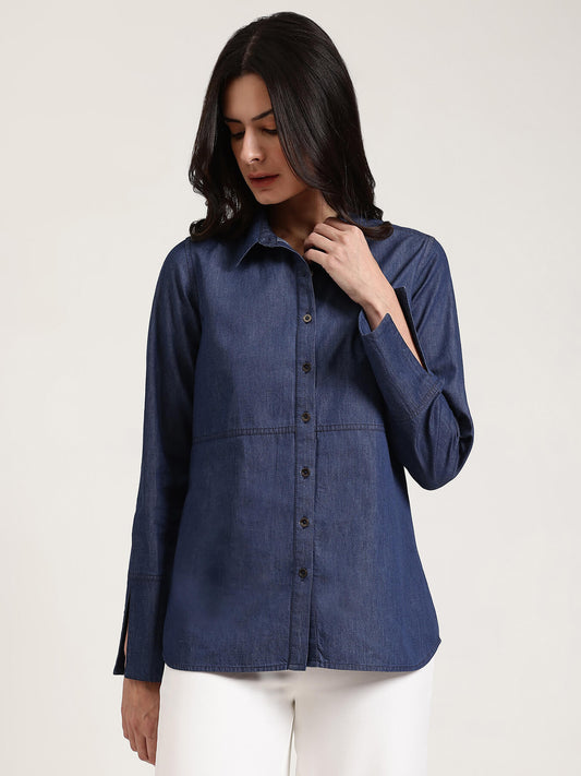 Denim Shirt - Navy Blue
