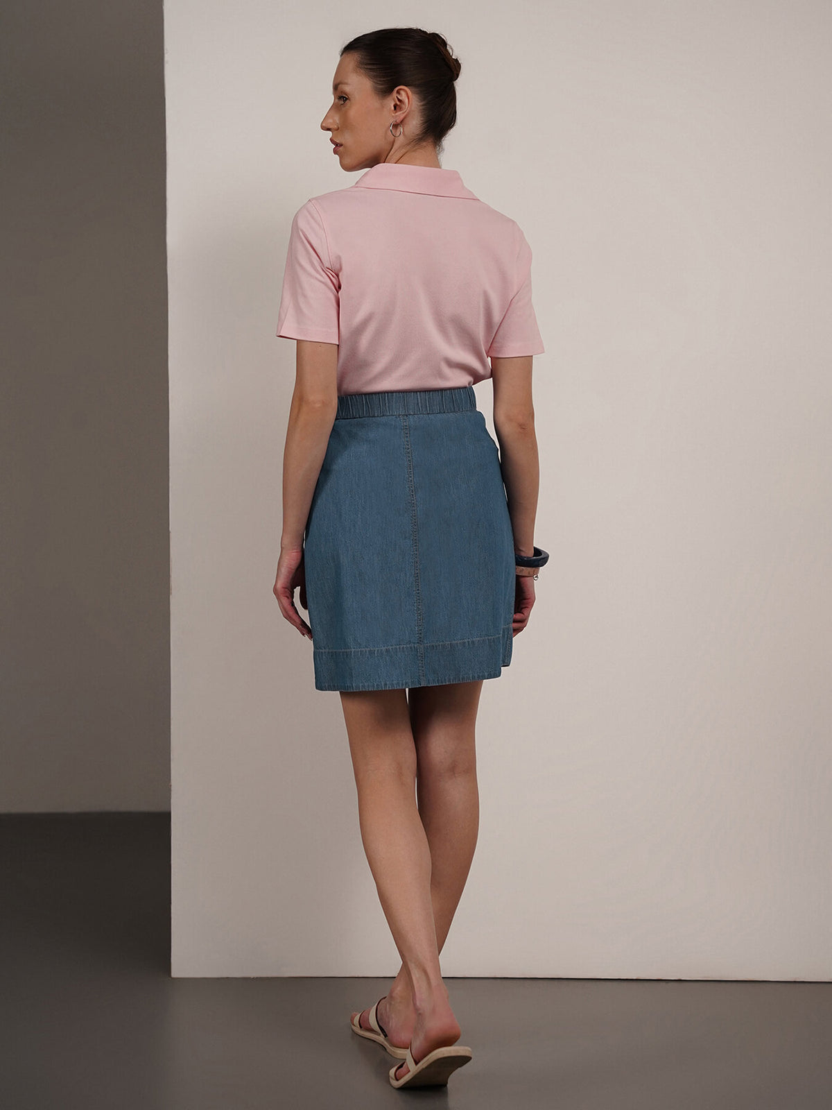 Denim A-Line Skirt - Blue