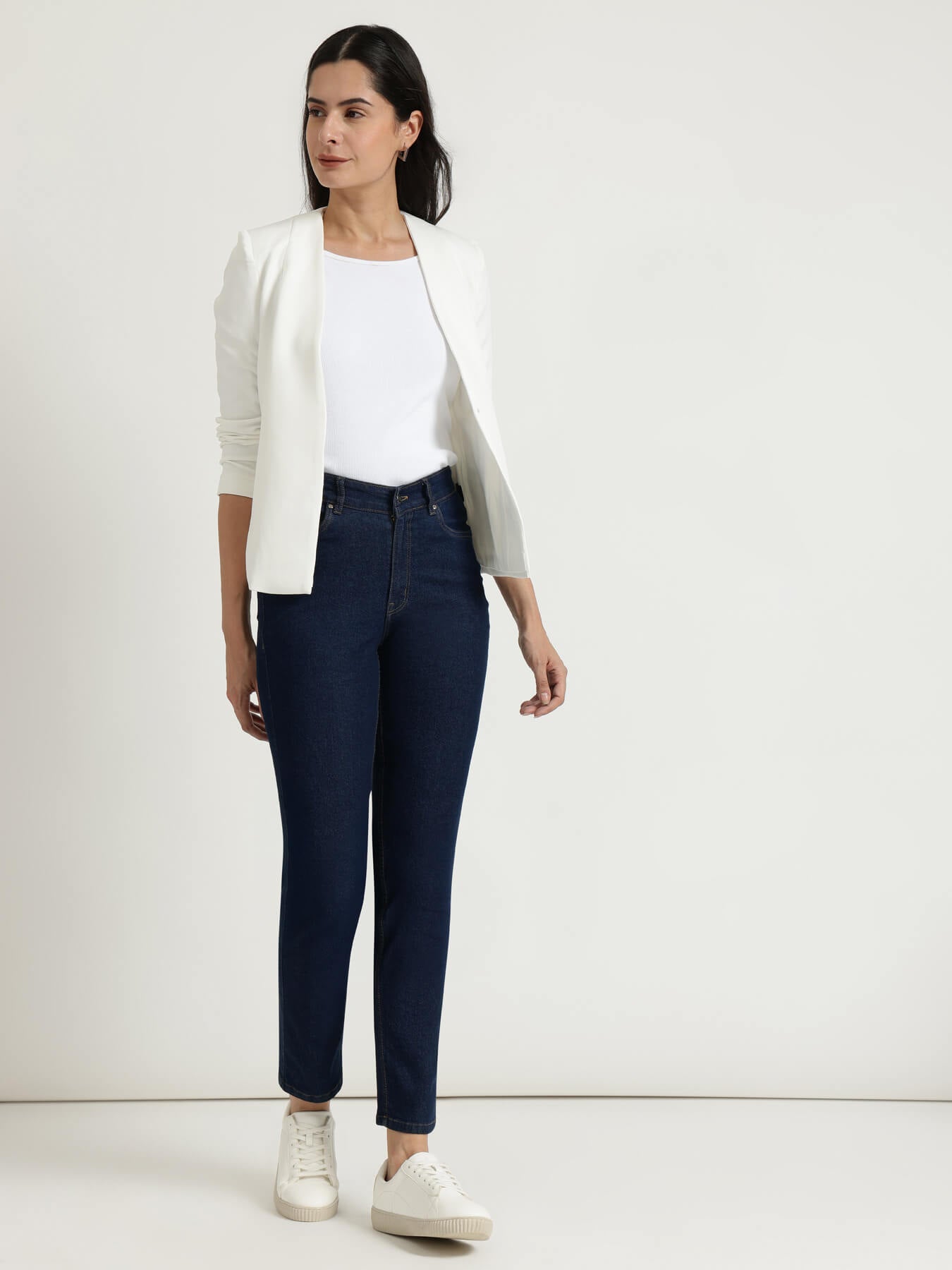 FableStreet Straight Fit Jeans - Dark Blue