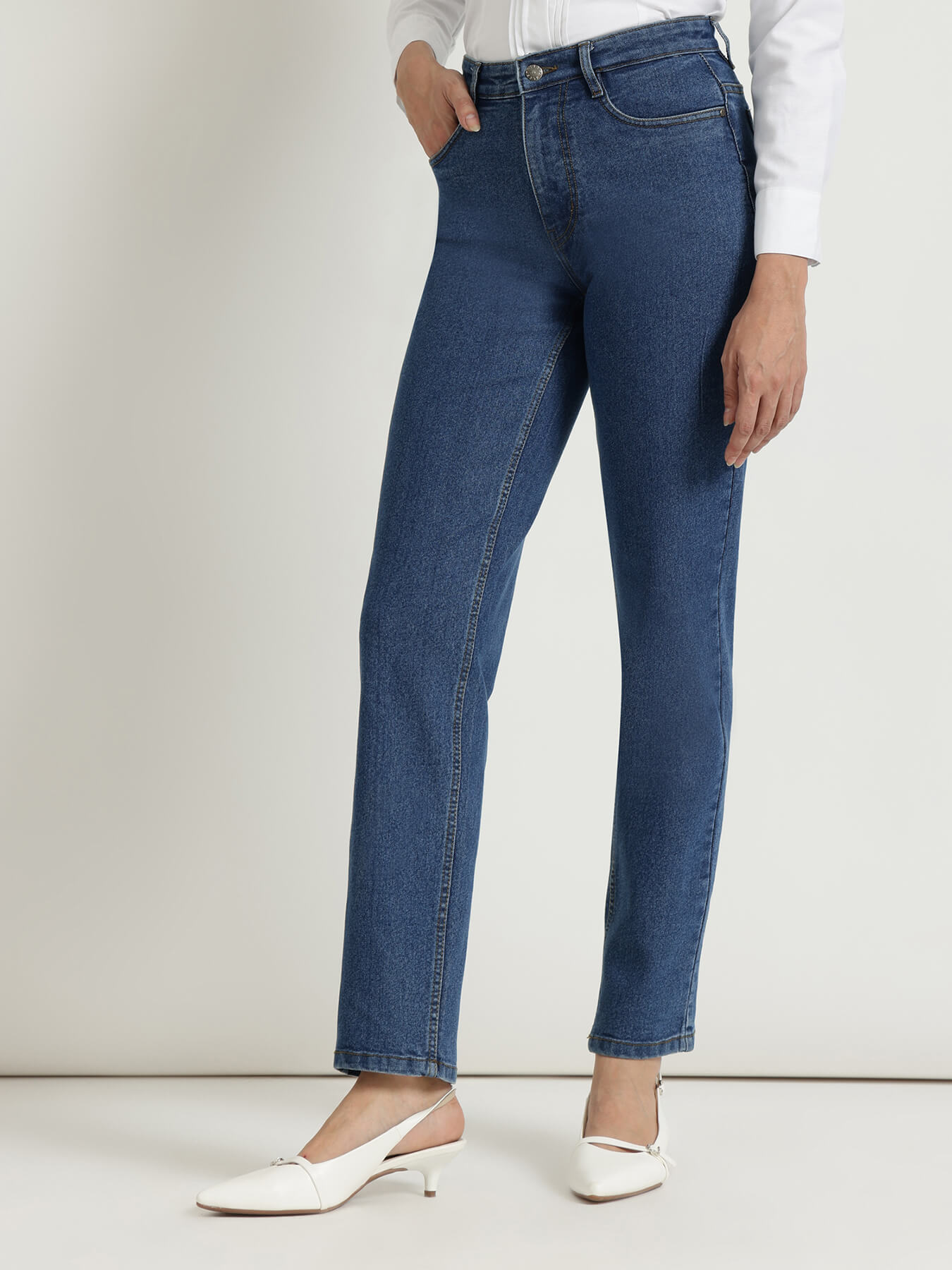 FableStreet Straight Fit Jeans - Blue
