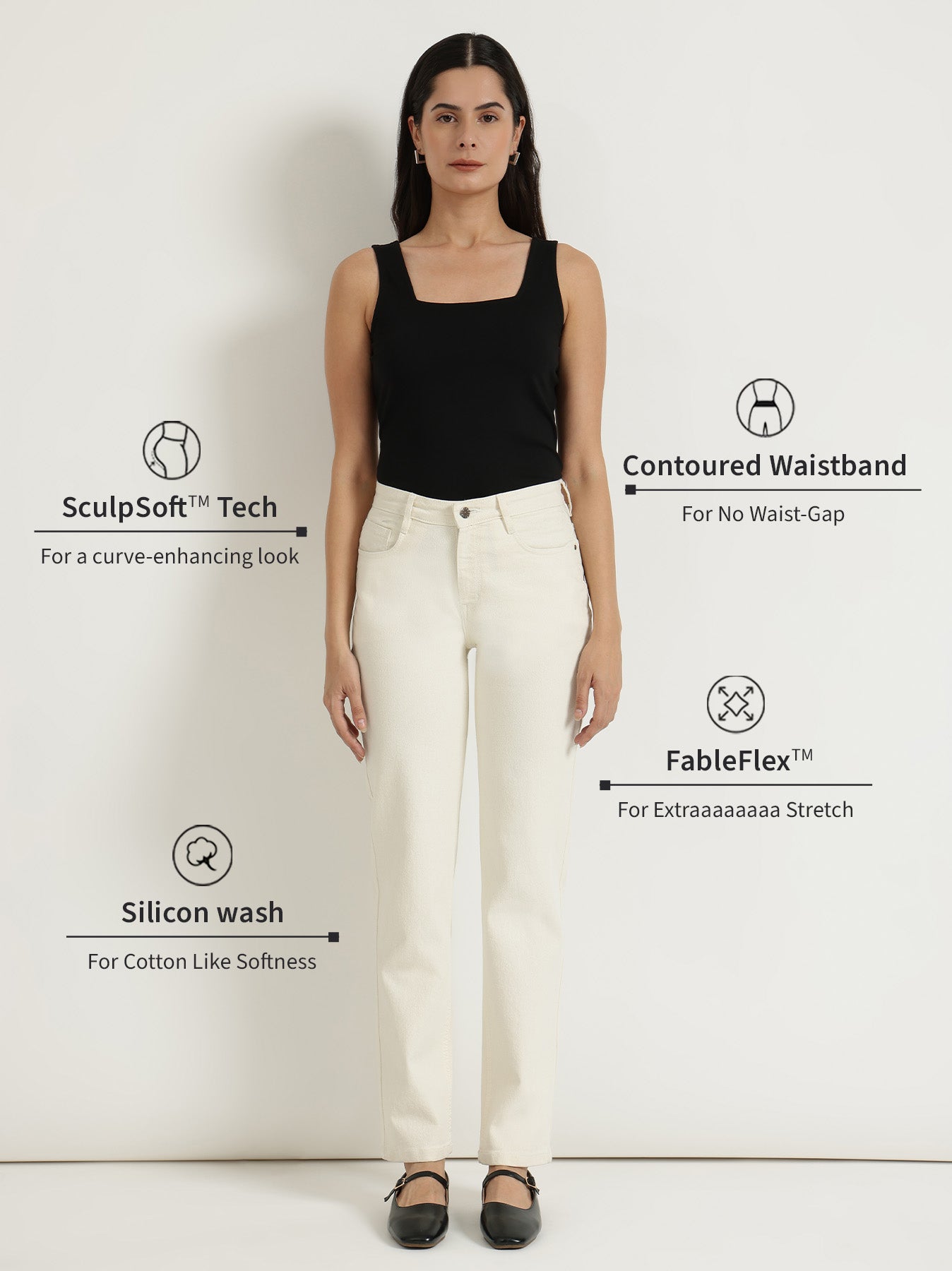 Straight Fit Jeans - White