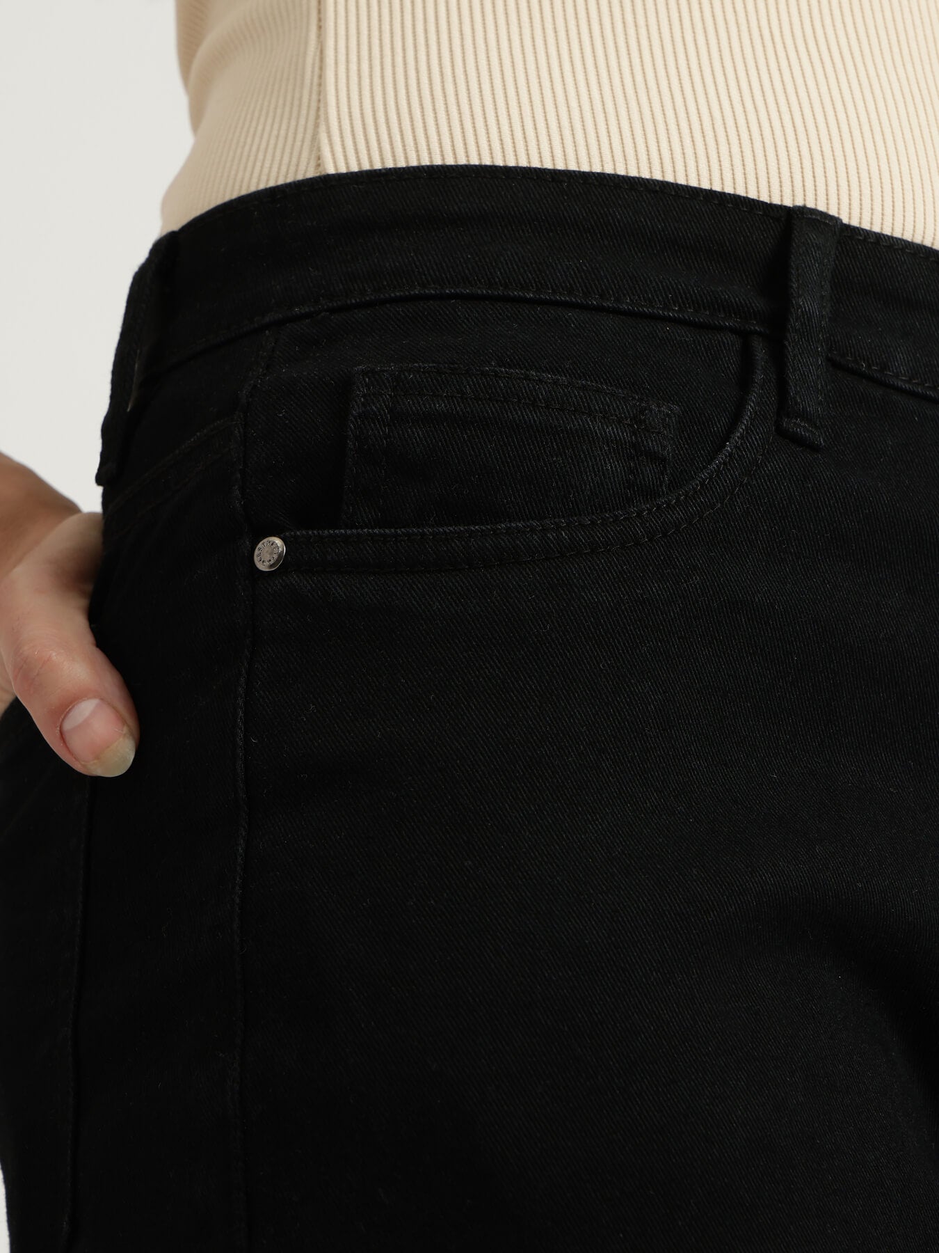 FableStreet Straight Fit Jeans - Black