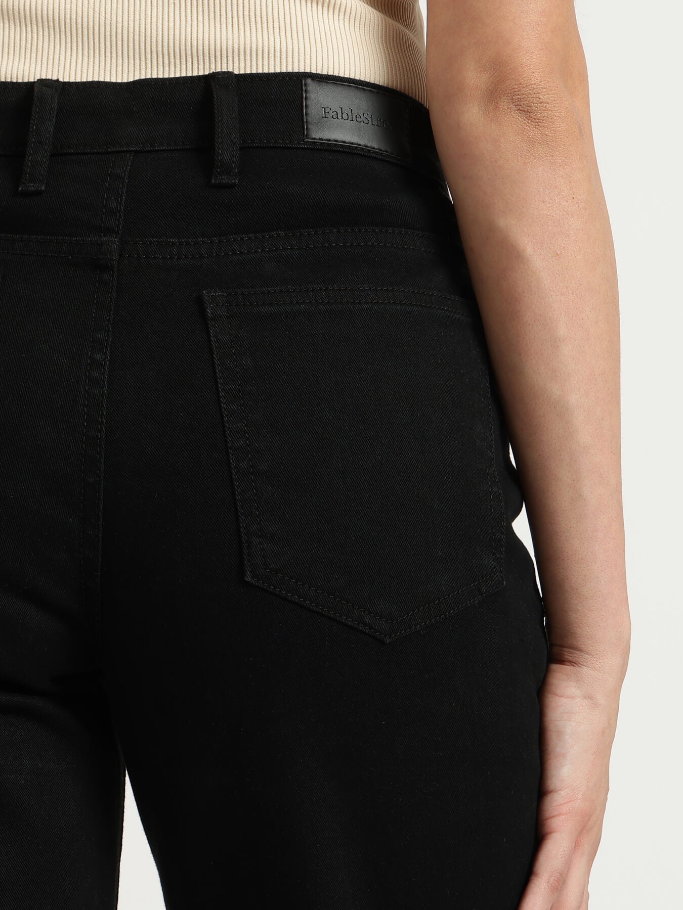FableStreet Straight Fit Jeans - Black
