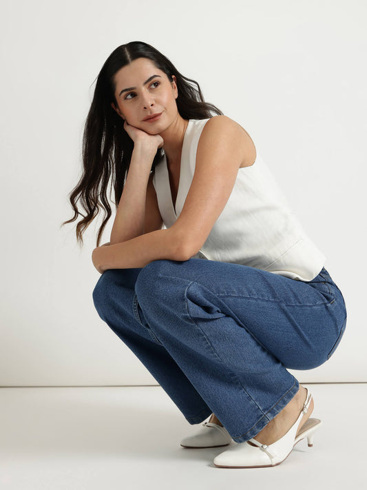 FableStreet Wide Leg Jeans - Blue