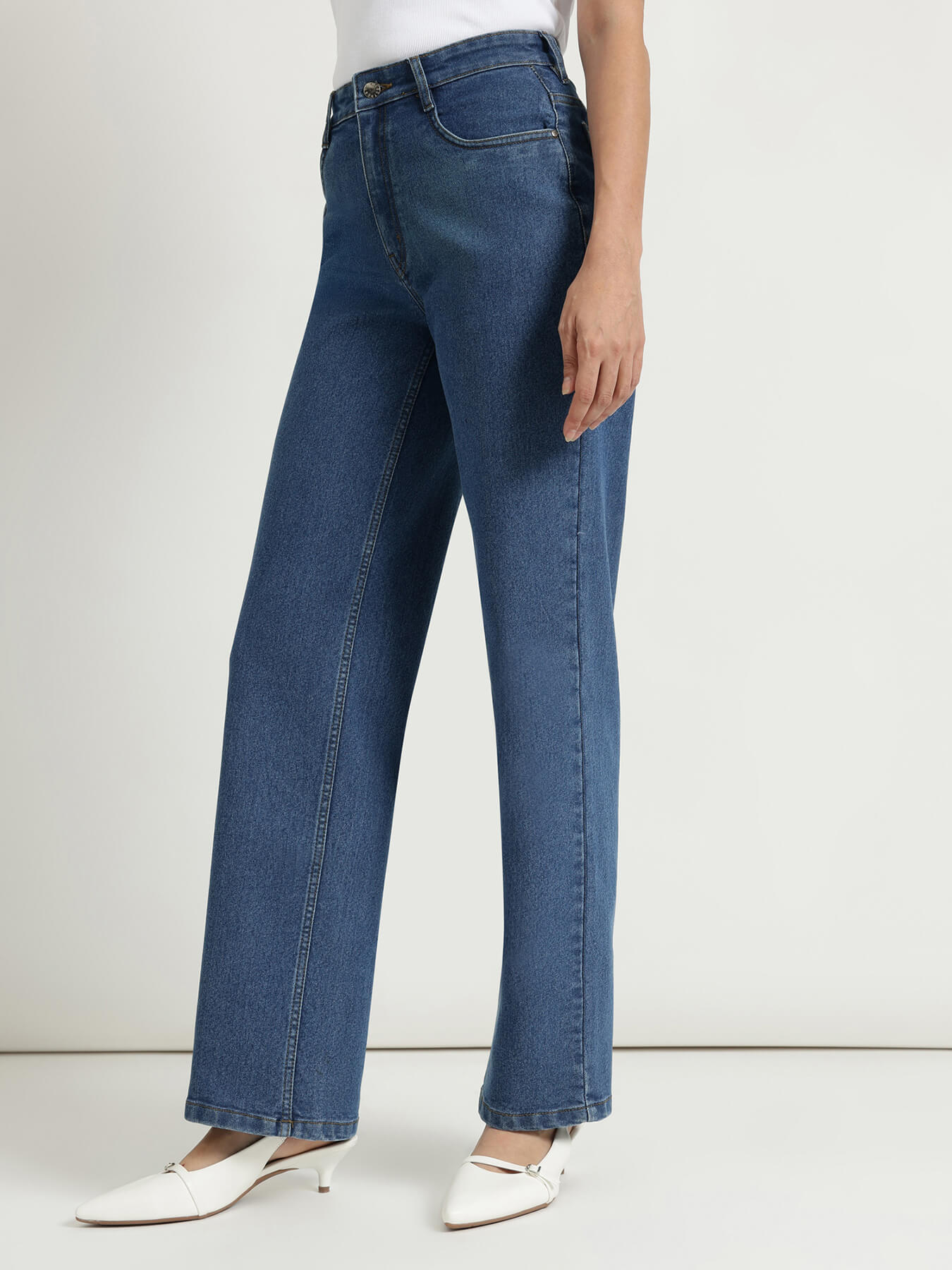 FableStreet Wide Leg Jeans - Blue