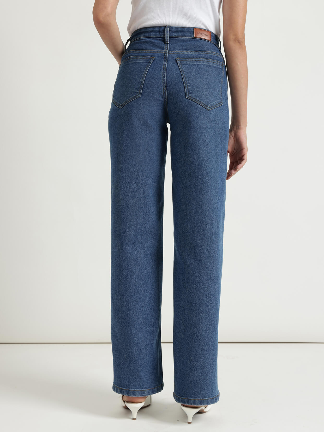 FableStreet Wide Leg Jeans - Blue
