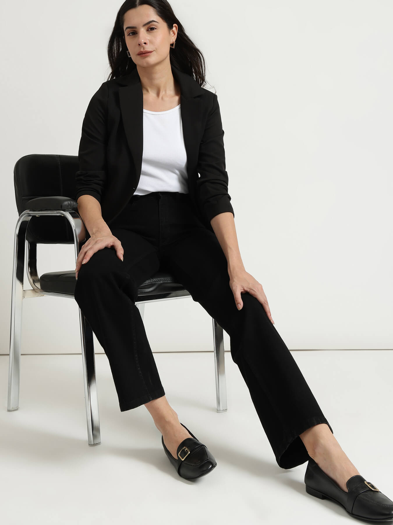 FableStreet Wide Leg Jeans - Black