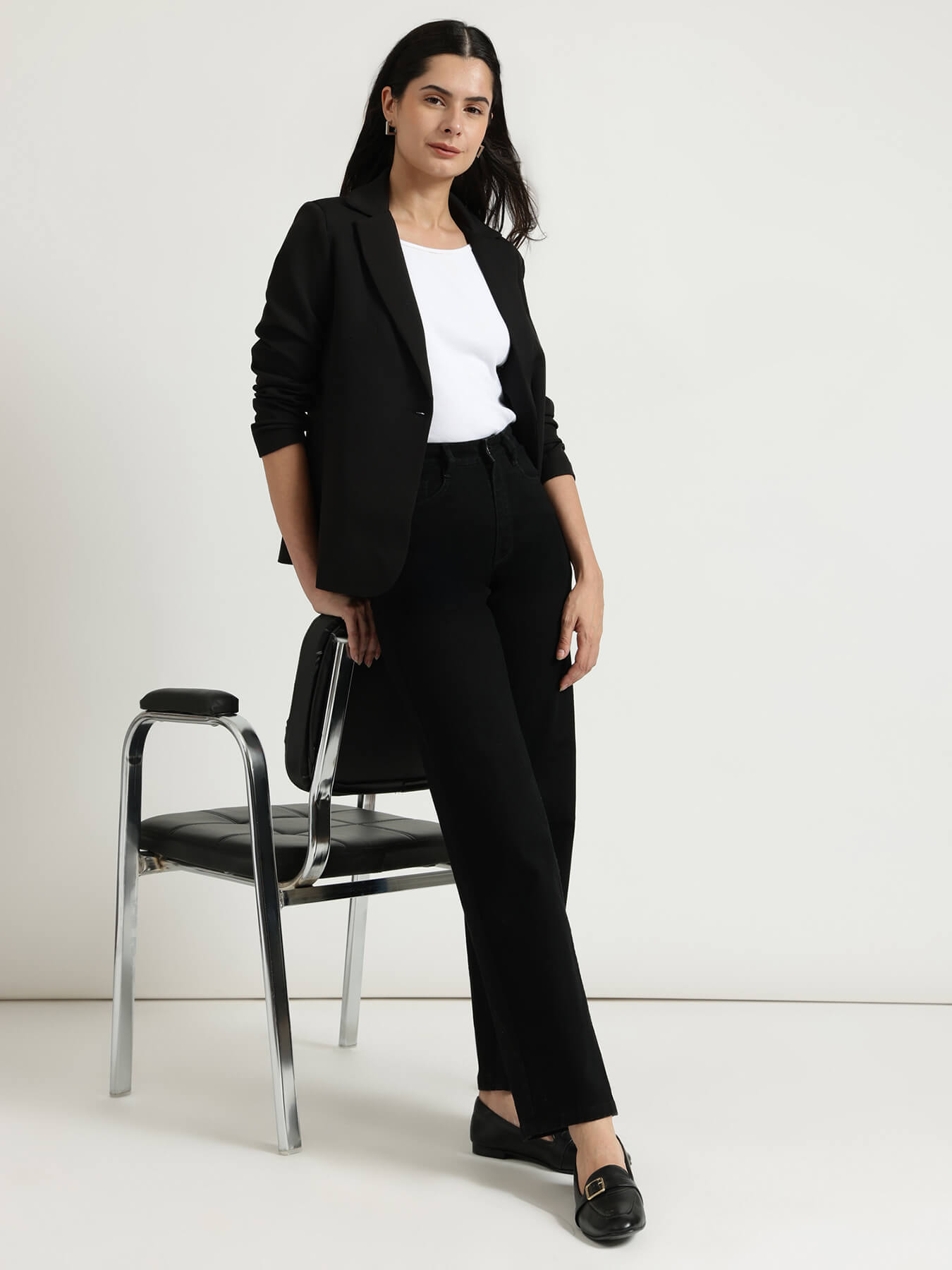 FableStreet Wide Leg Jeans - Black