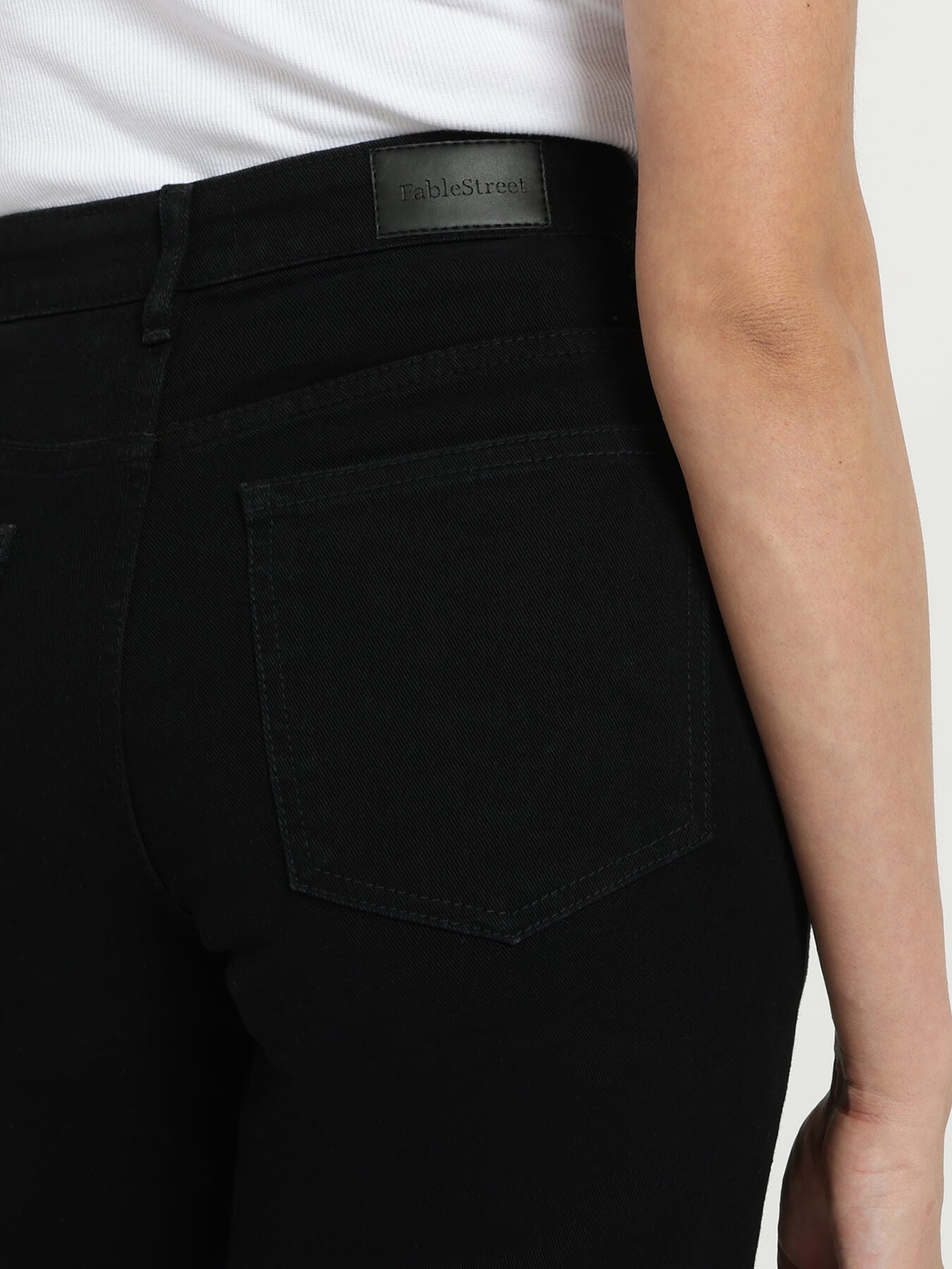 FableStreet Wide Leg Jeans - Black