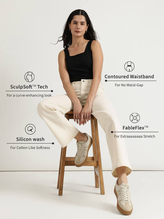 Wide Leg Jeans - White