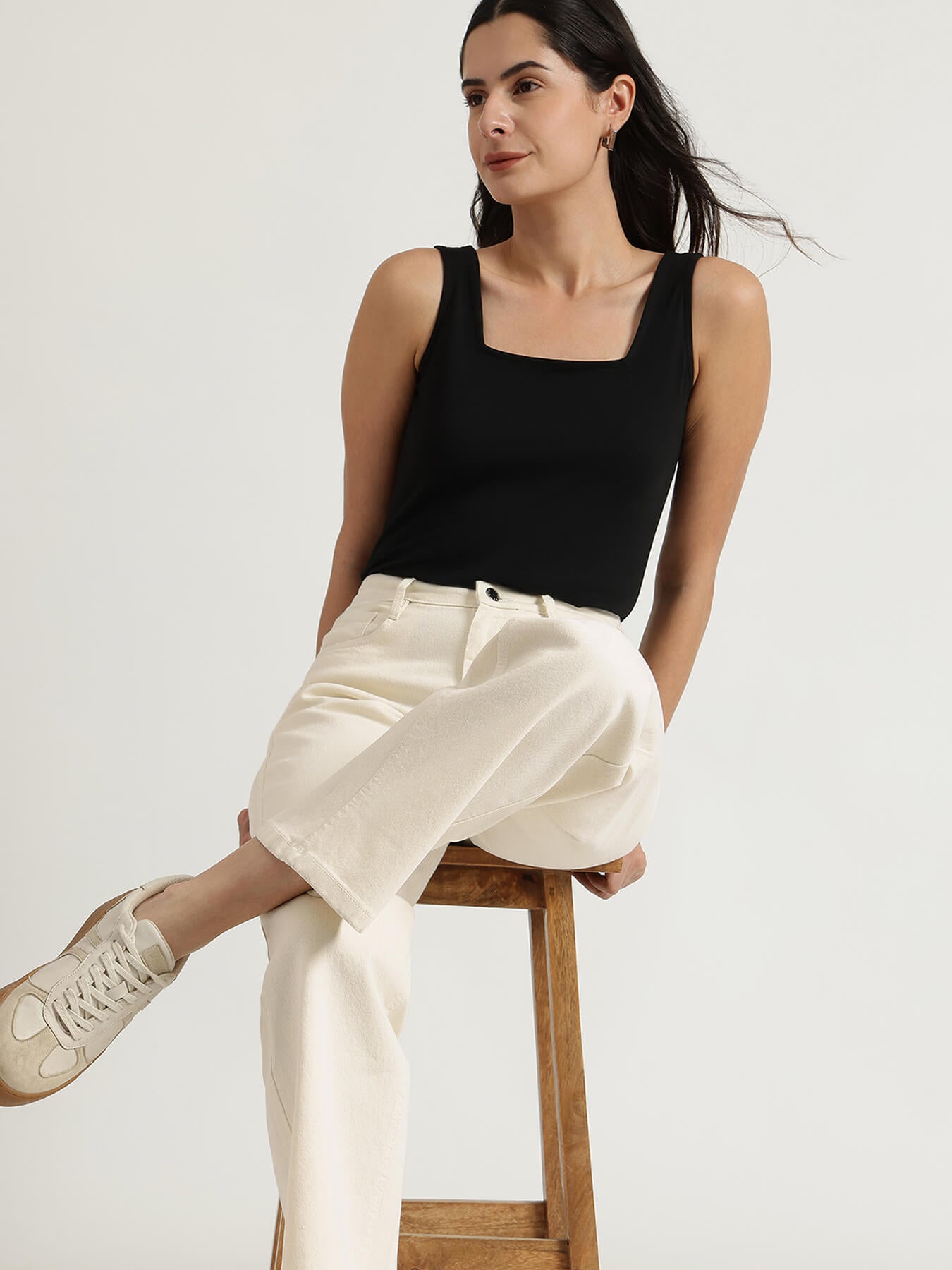 FableStreet Wide Leg Jeans - White