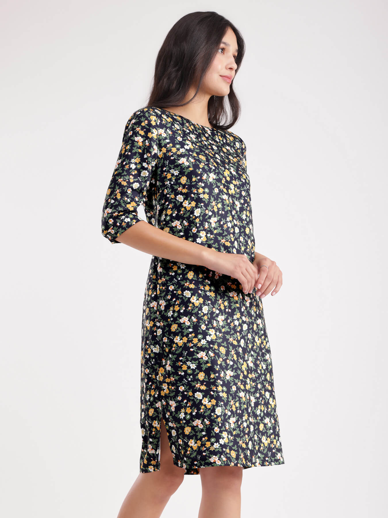 Floral Print Shift Dress - Multicolour