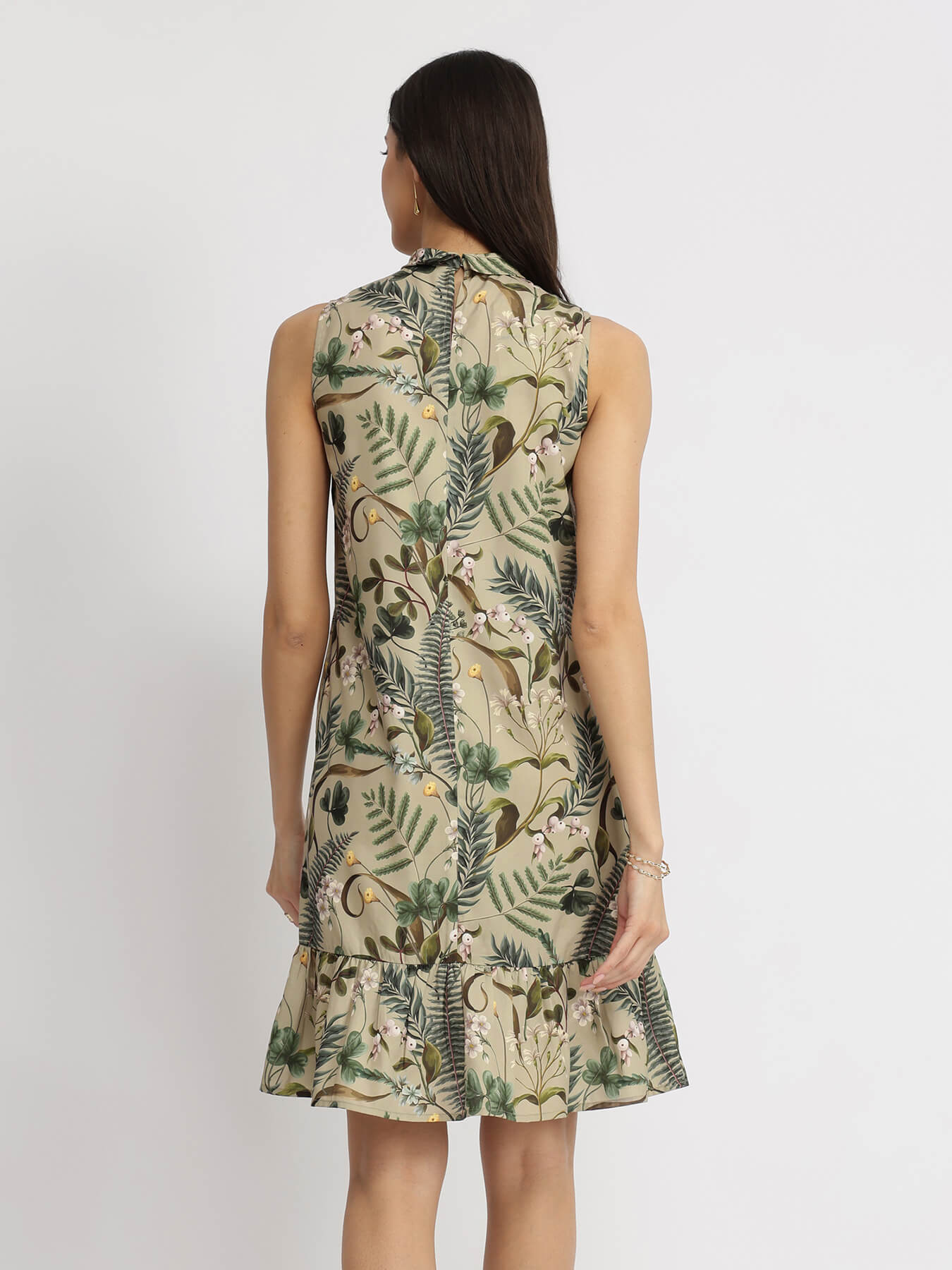 Floral Shift Dress - Beige
