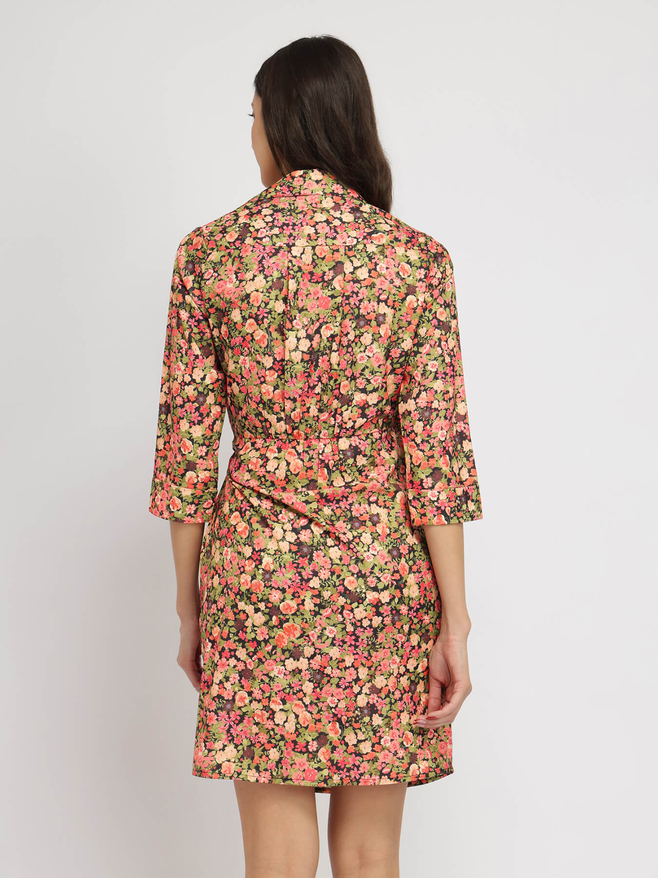 Floral Wrap Dress - Multicolour