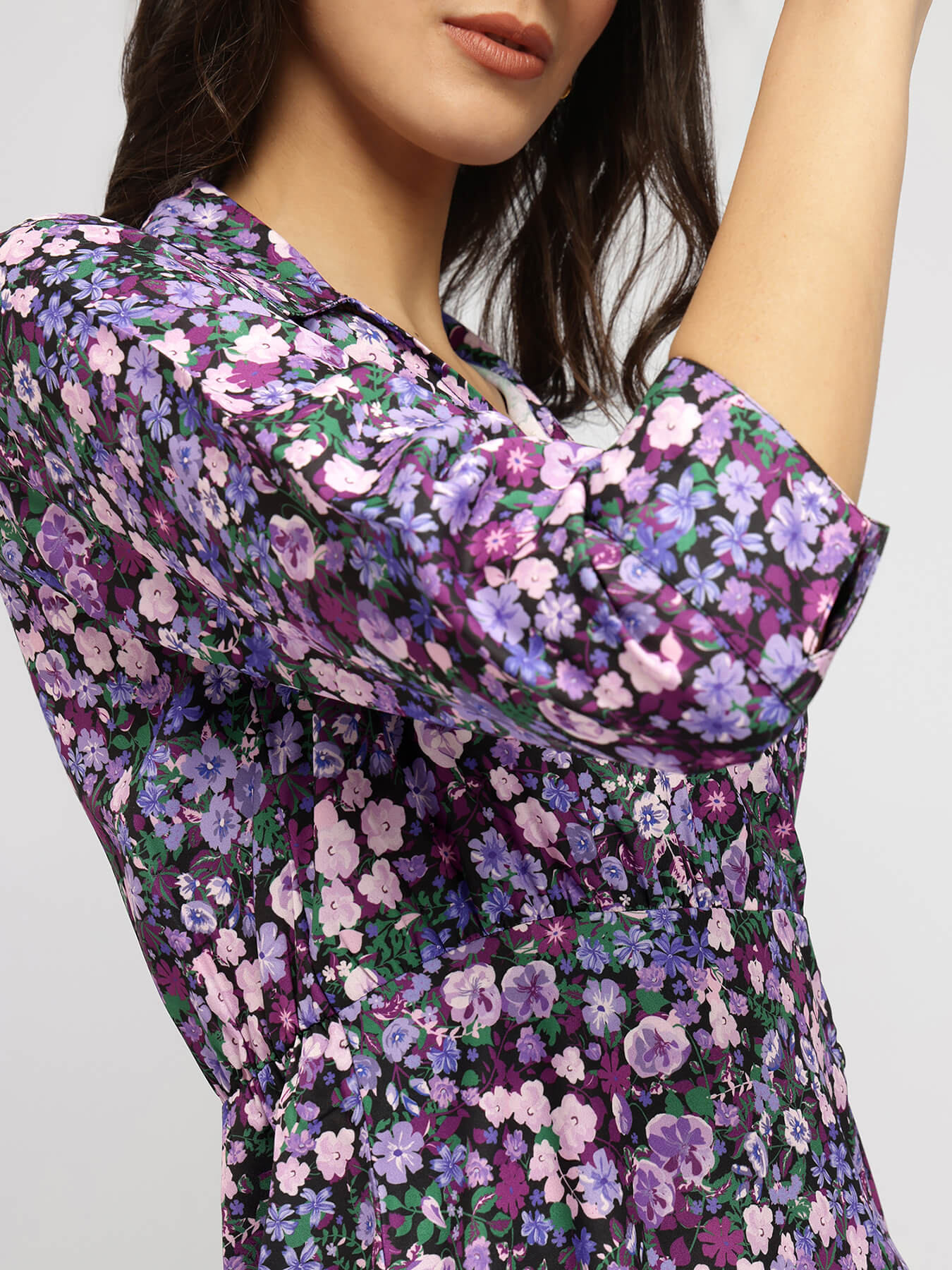 Floral Sheath Dress - Purple