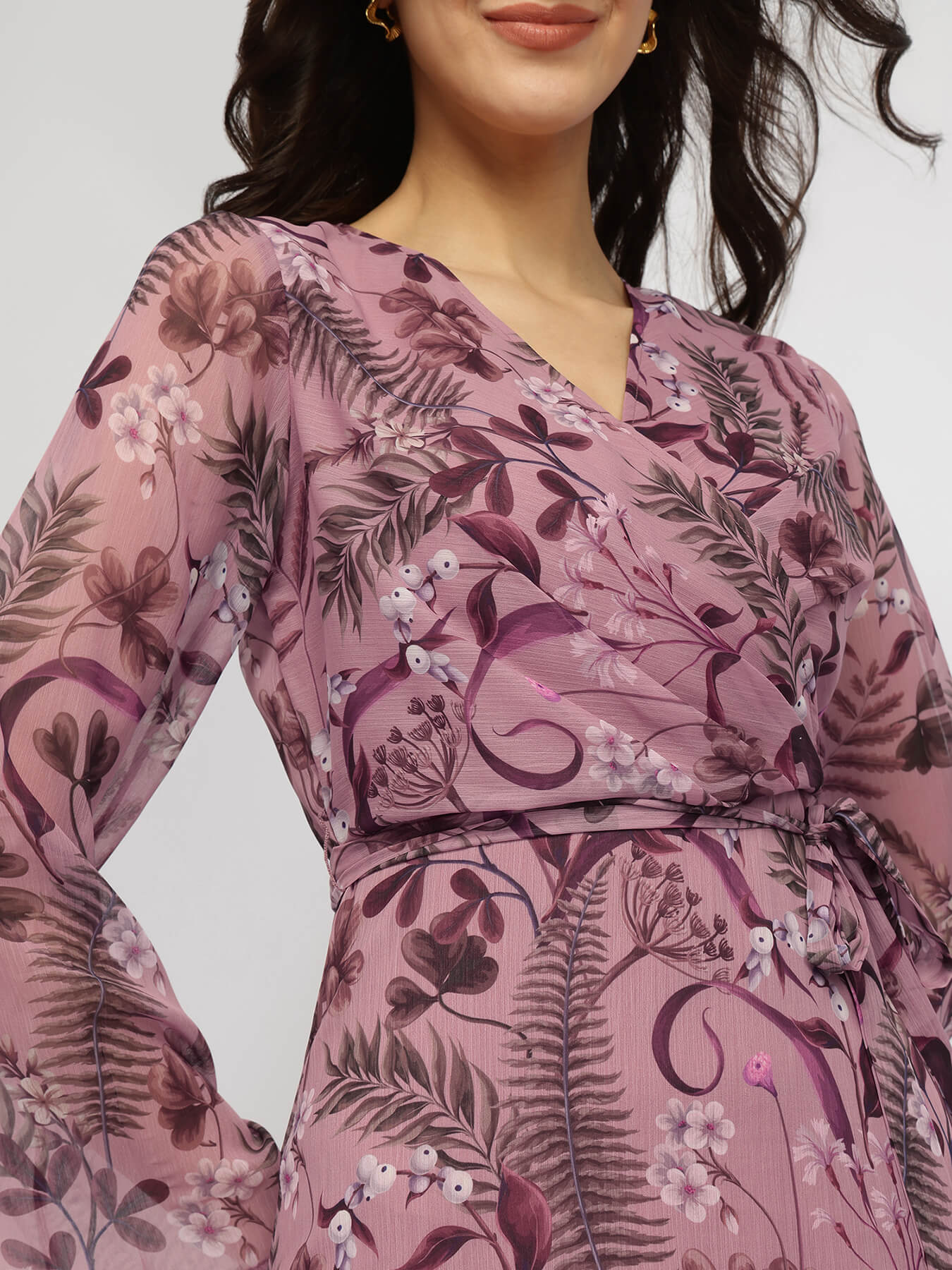 Floral A-line Dress - Pink