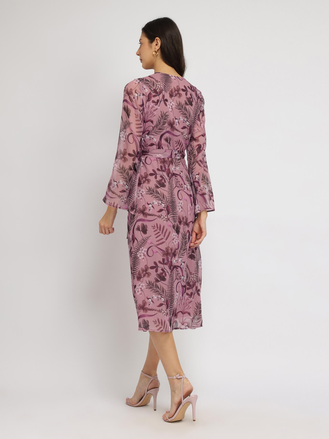 Floral A-line Dress - Pink