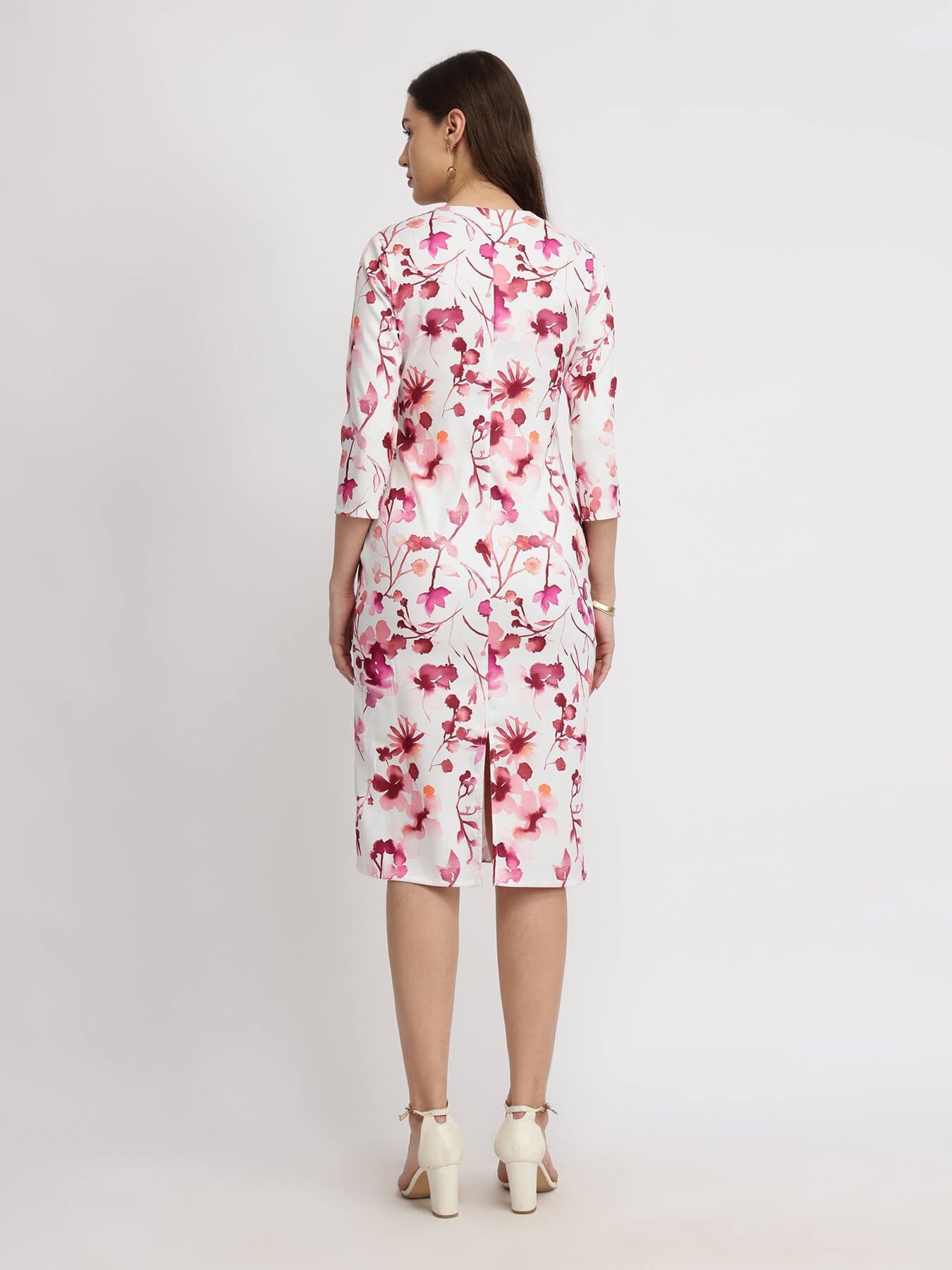 Floral Tie Up Dress - Pink