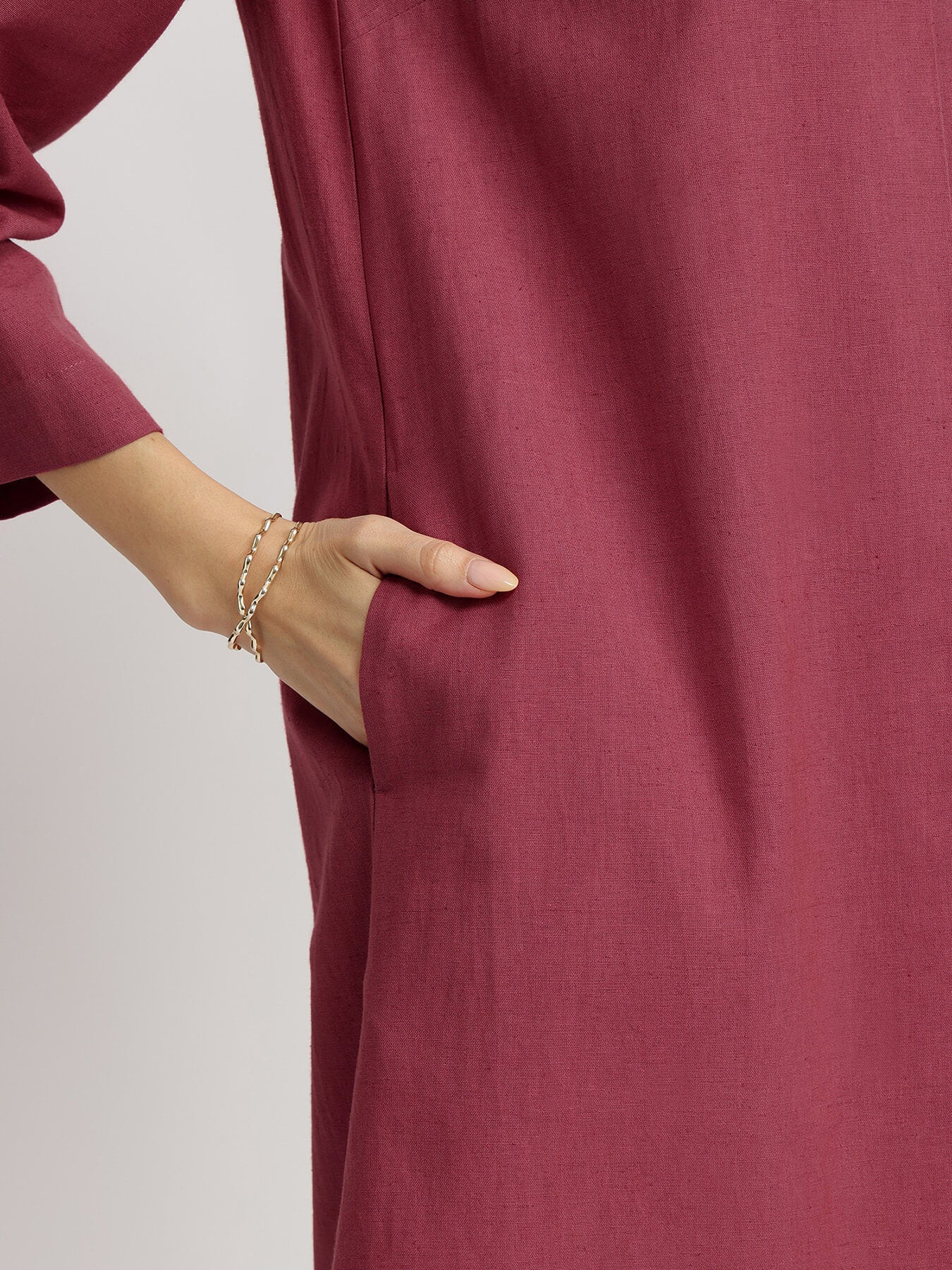Cotton A Line Dress - Red