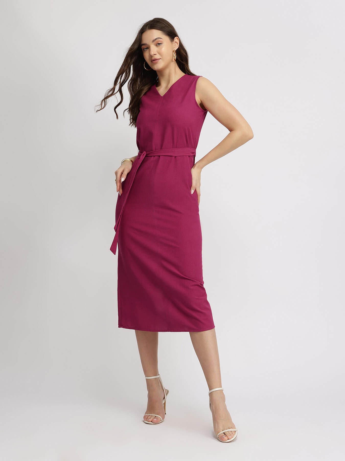 Cotton Shift Dress - Pink