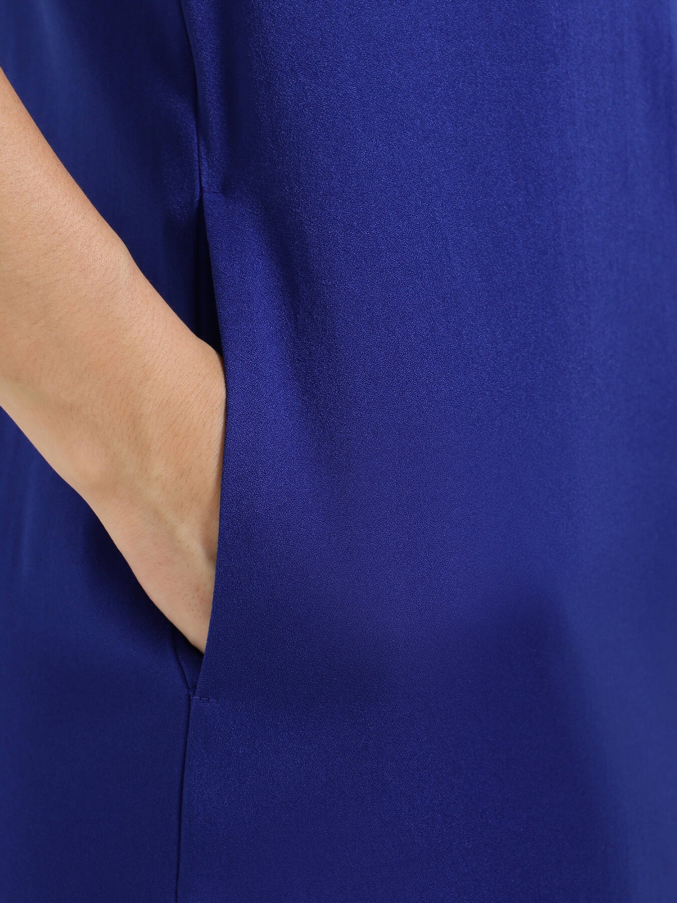 Drop Shoulder Shift Dress - Blue