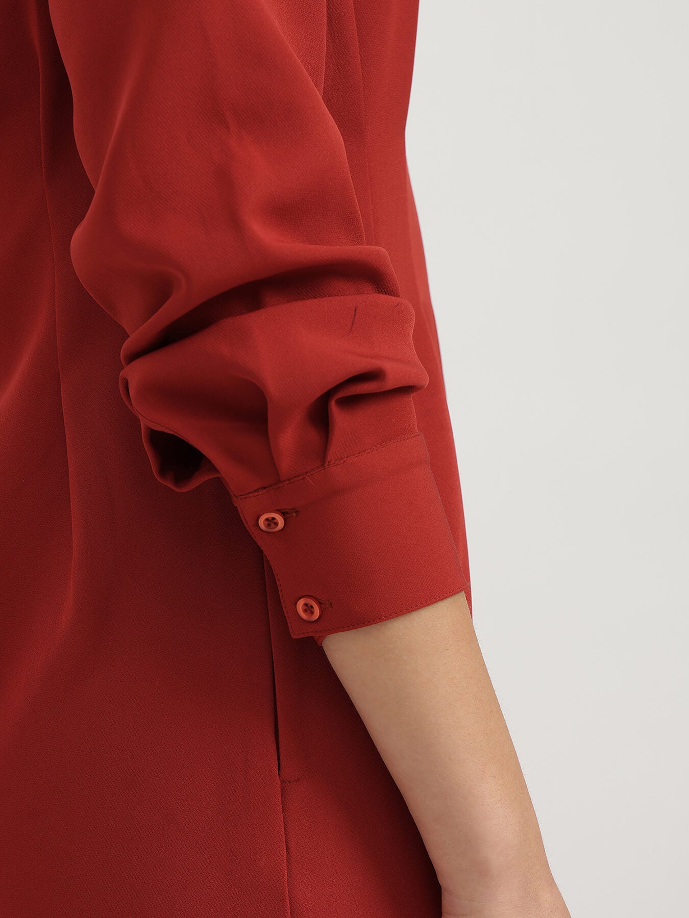 Fitted Shift Dress - Rust