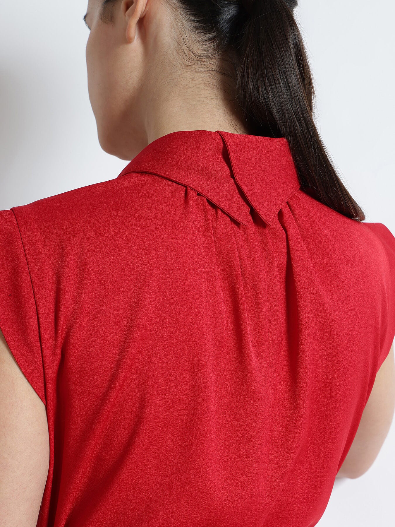 Midi Shift Dress - Red