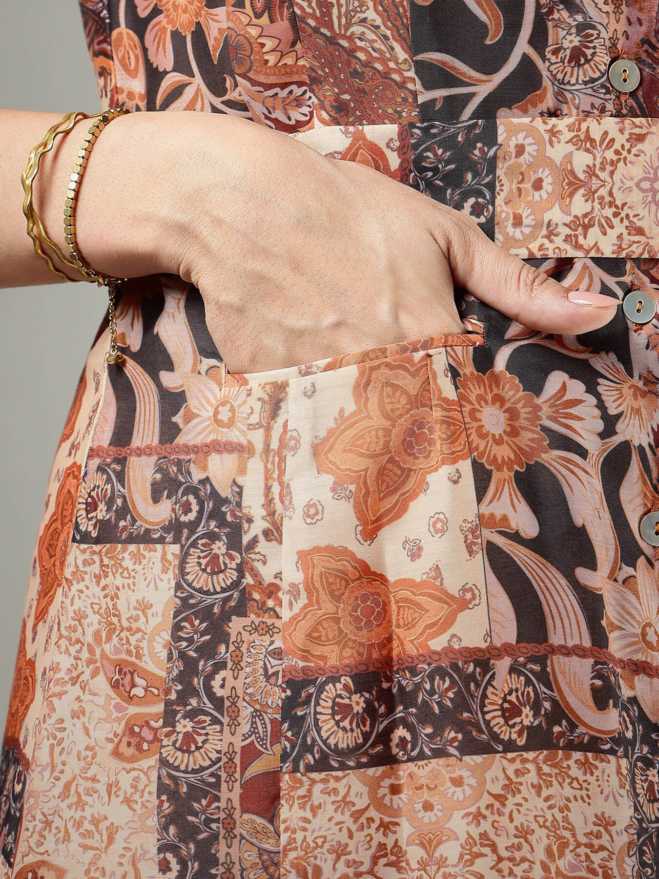 A-Line Midi Dress - Beige
