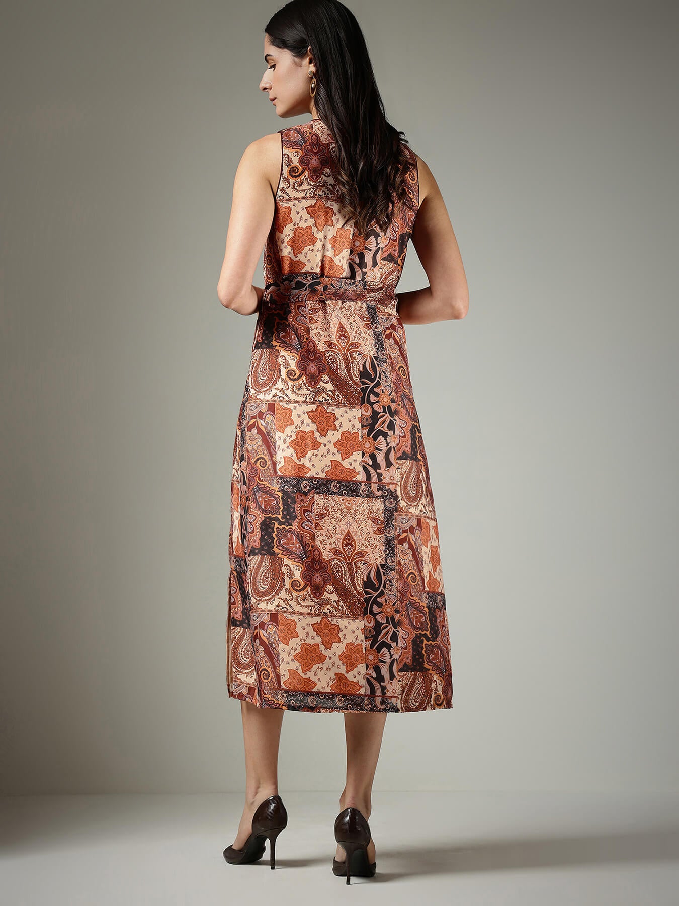 A-Line Midi Dress - Beige