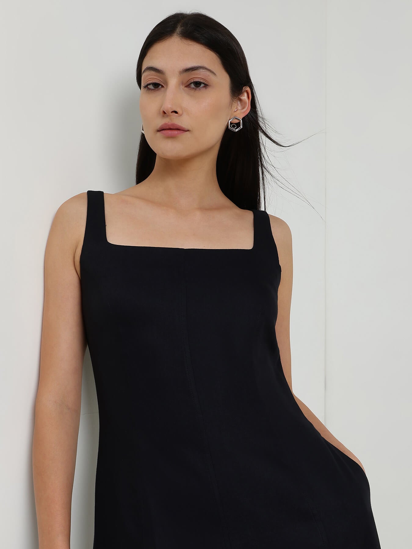 Fit & Flare Midi Dress - Black