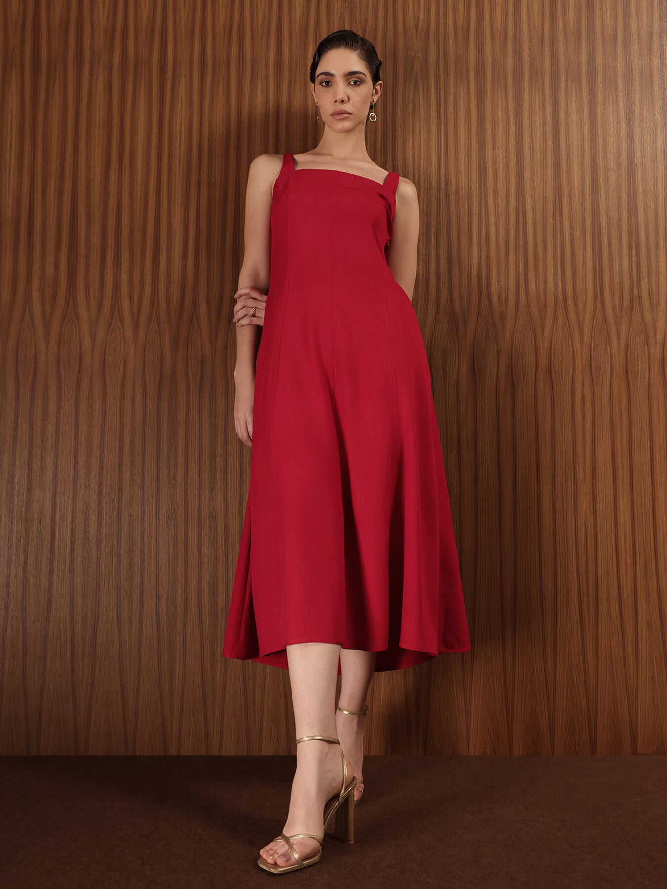 Fit & Flare Midi Dress - Fuschia